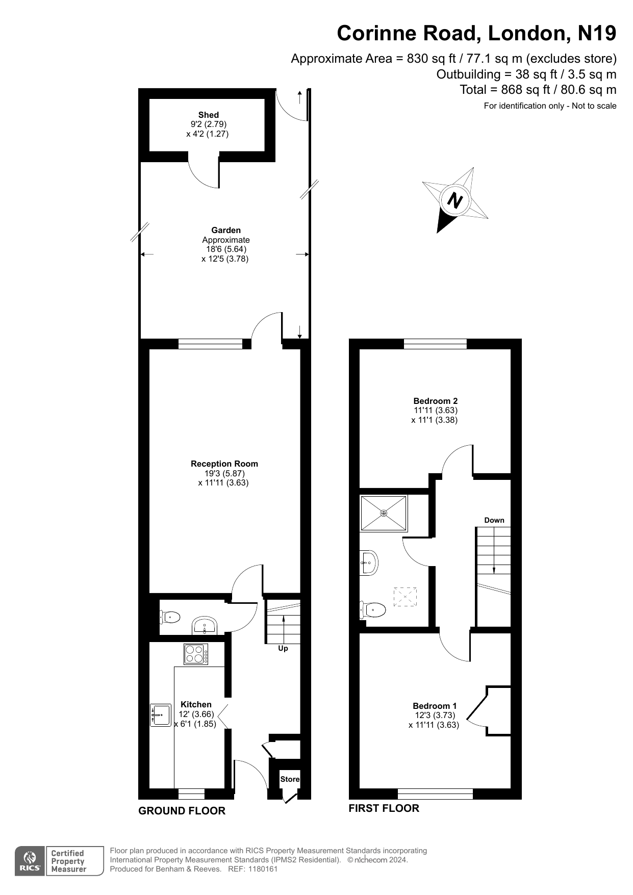 2  bedrooms house to rent in Corrine Road, Tufnell Park, N19-Floorplan