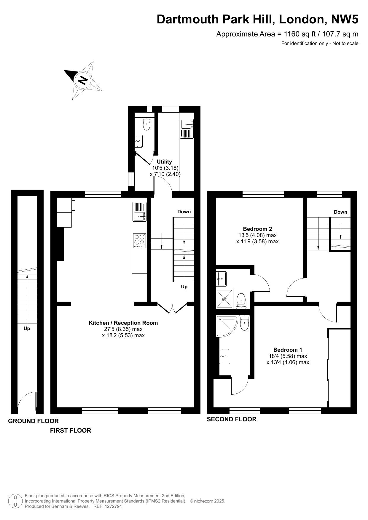 2  bedrooms flat to rent in Dartmouth, Park Hill,  NW5-Floorplan