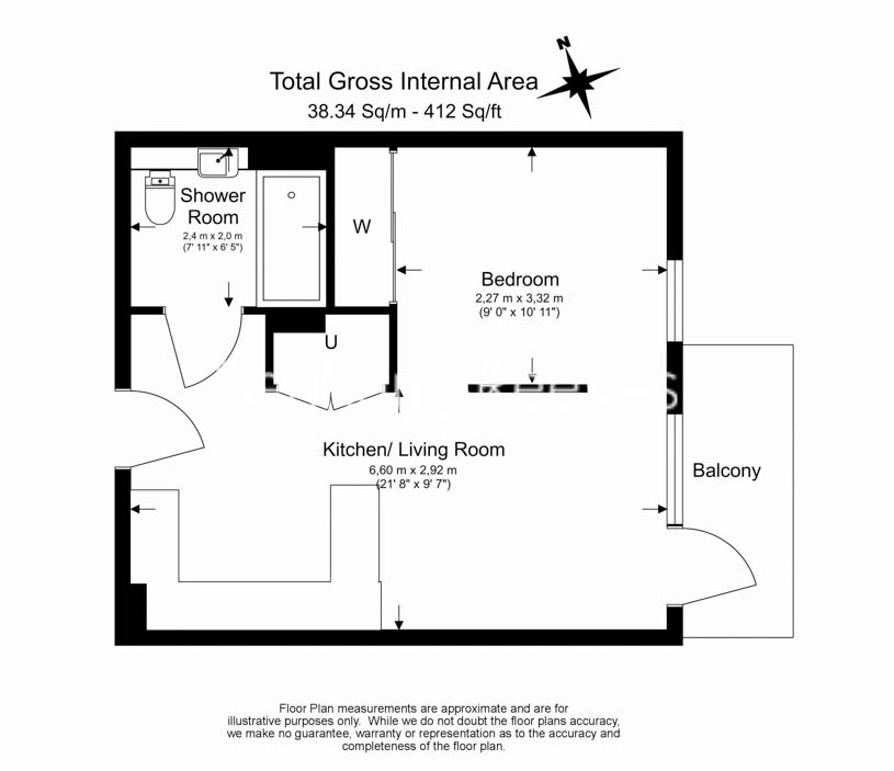 1 bedroom flat to rent in Accolade Avenue, Southall, UB1-Floorplan