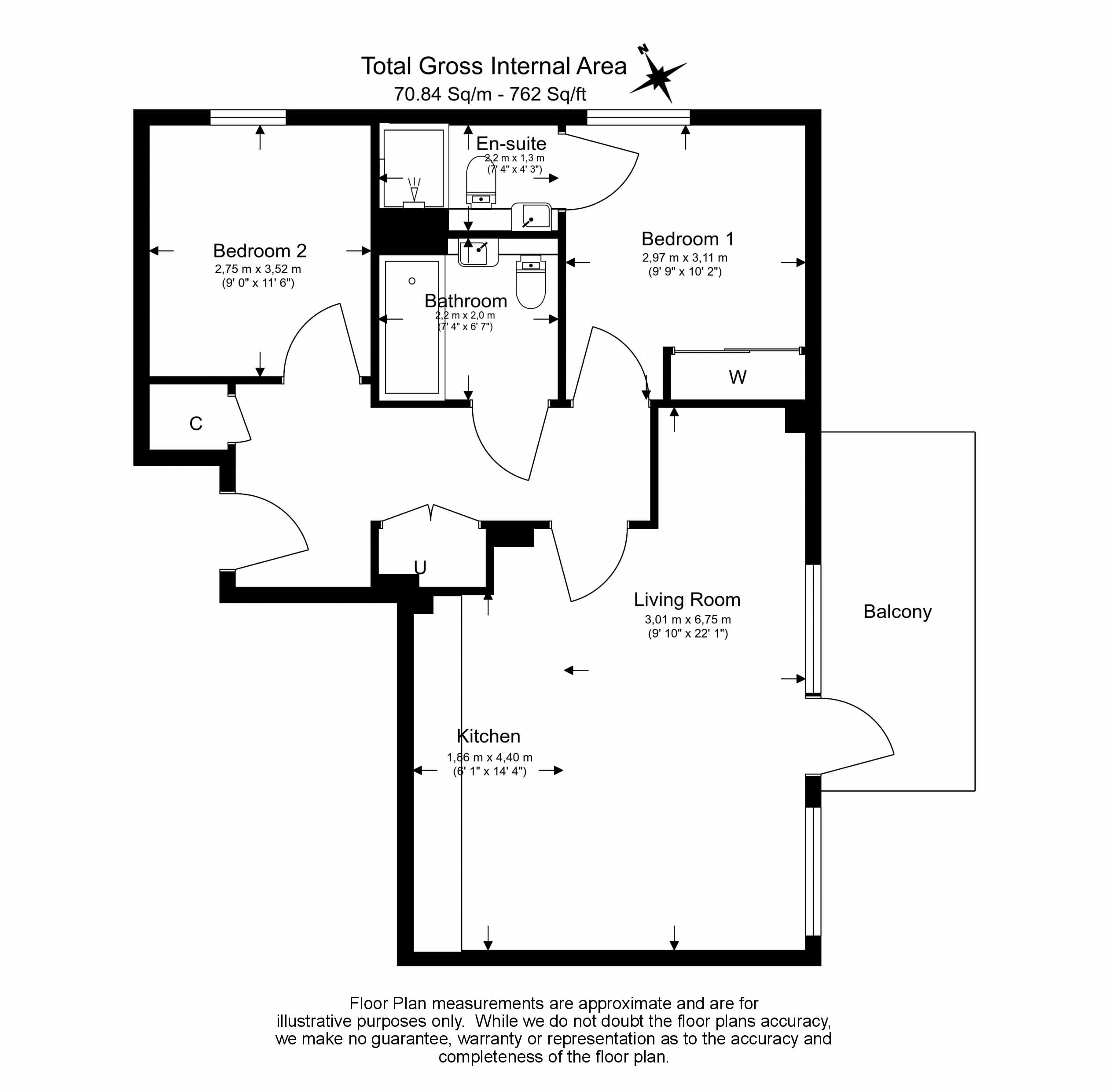2  bedrooms flat to rent in Accolade Avenue, Southall, UB1-Floorplan