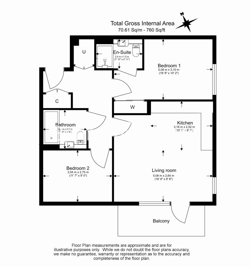 2  bedrooms flat to rent in Greenleaf Walk, Southall, UB1-Floorplan