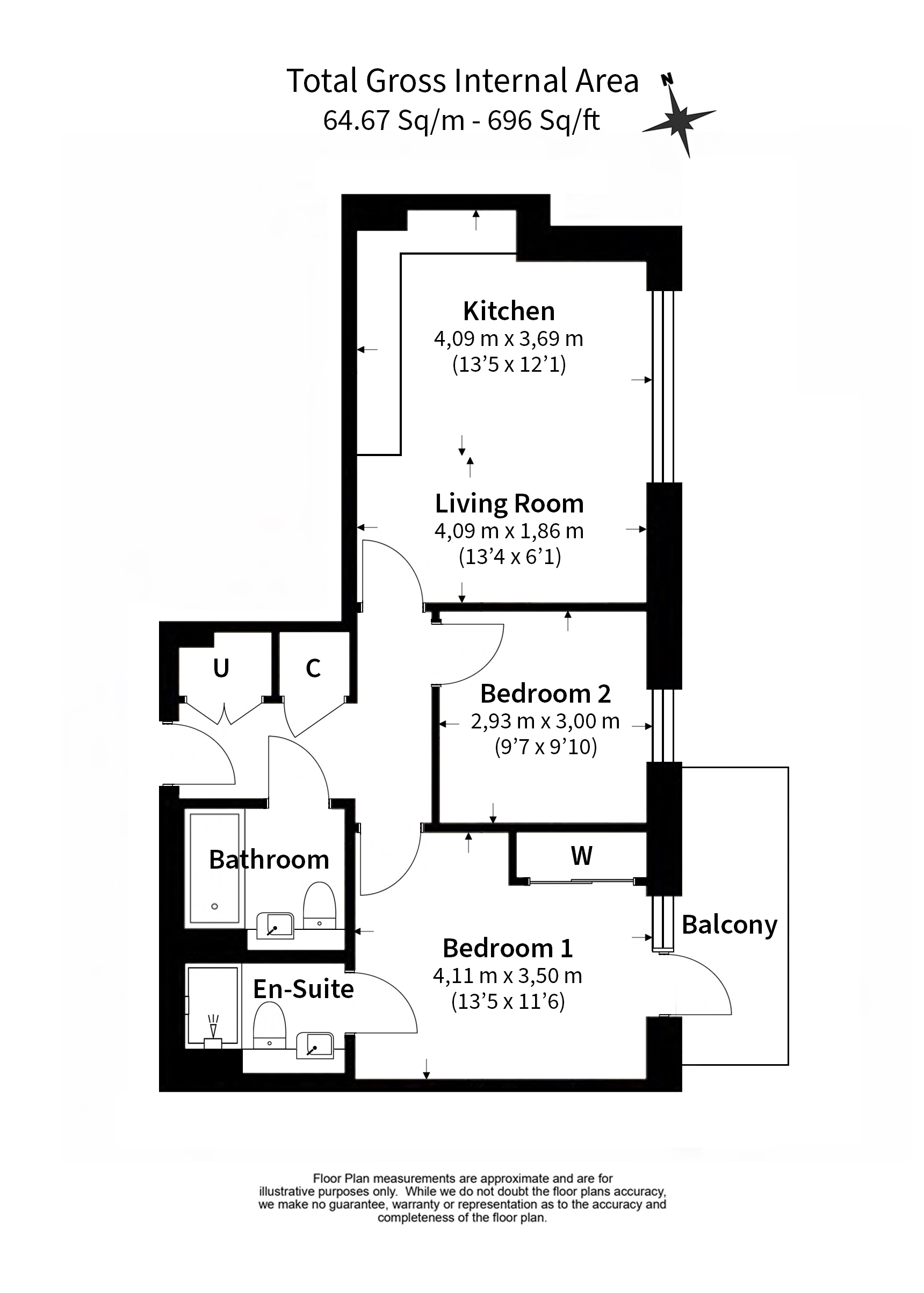 2 bedrooms flat to rent in Accolade Avenue, Southall, UB1-Floorplan