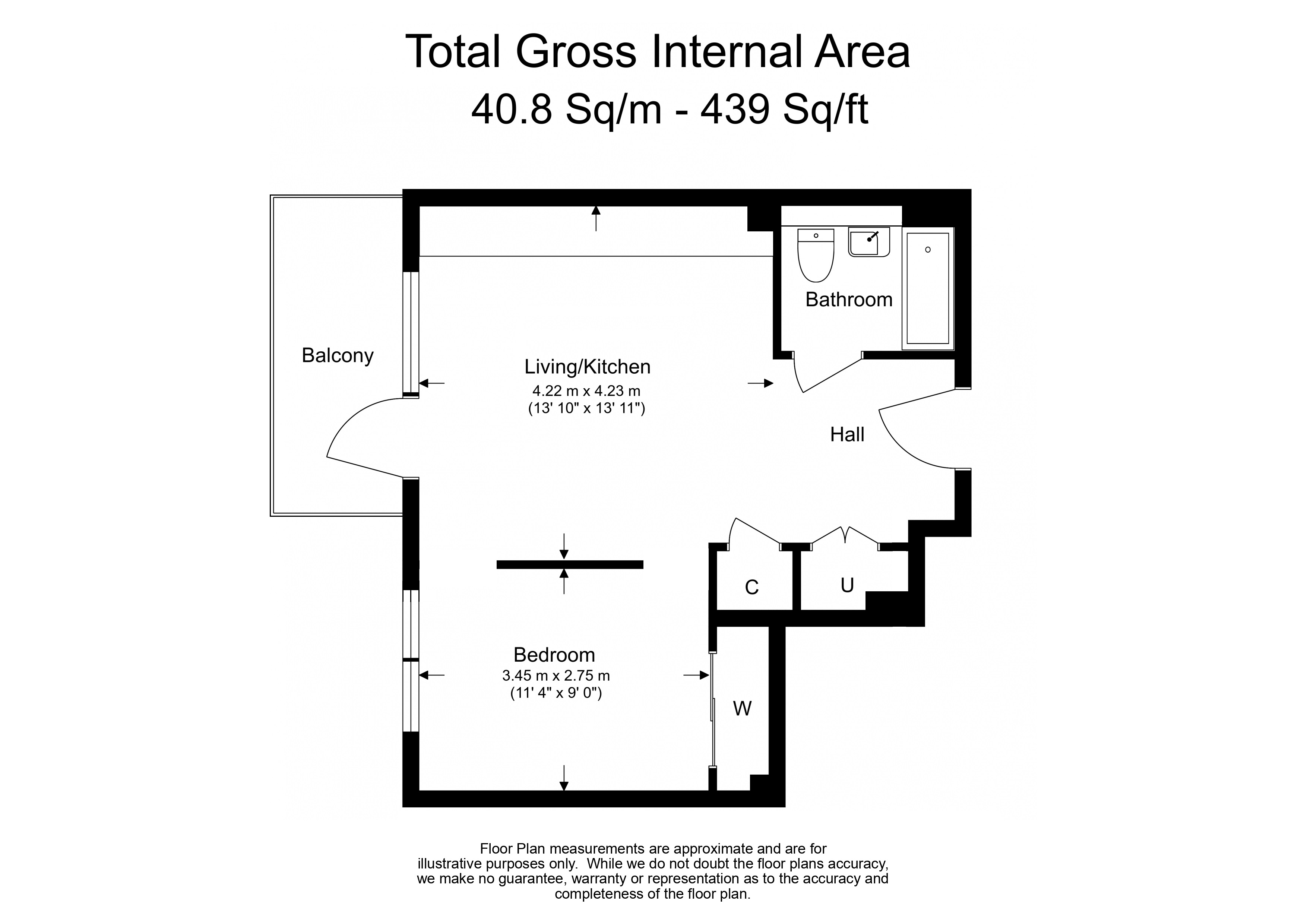 1  bedroom flat to rent in Greenleaf Walk, Southall, UB1-Floorplan