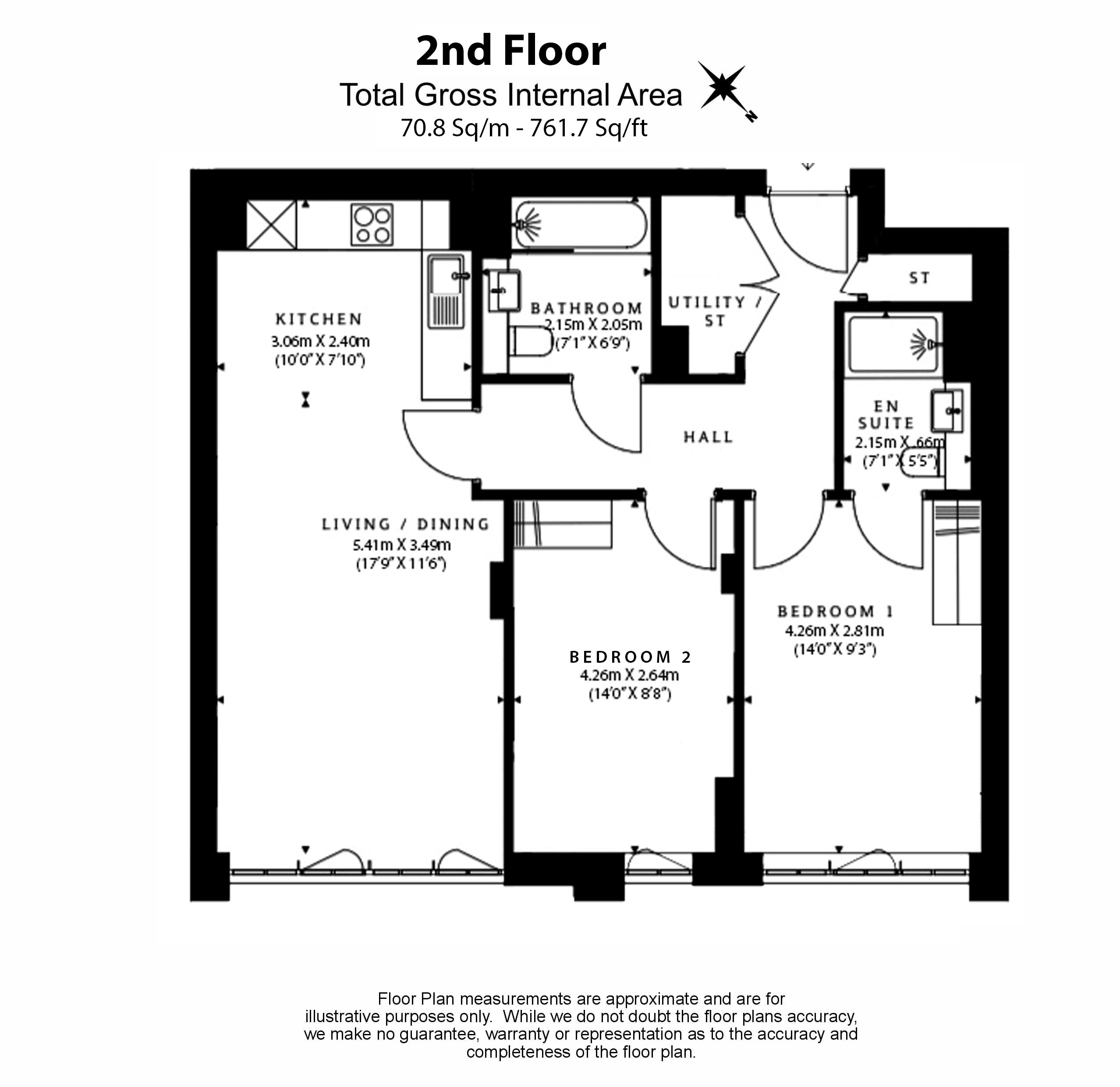 2  bedrooms flat to rent in Carnation Gardens, Hayes, UB3-Floorplan