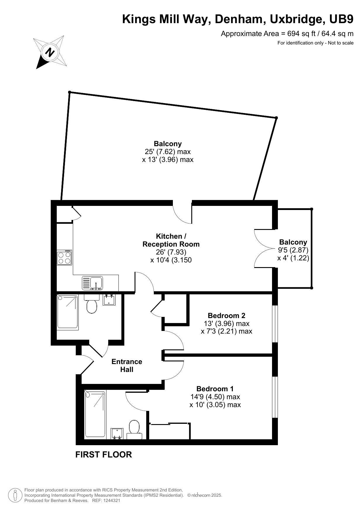 2  bedrooms flat to rent in Kings Mill Way, Denham, UB9-Floorplan