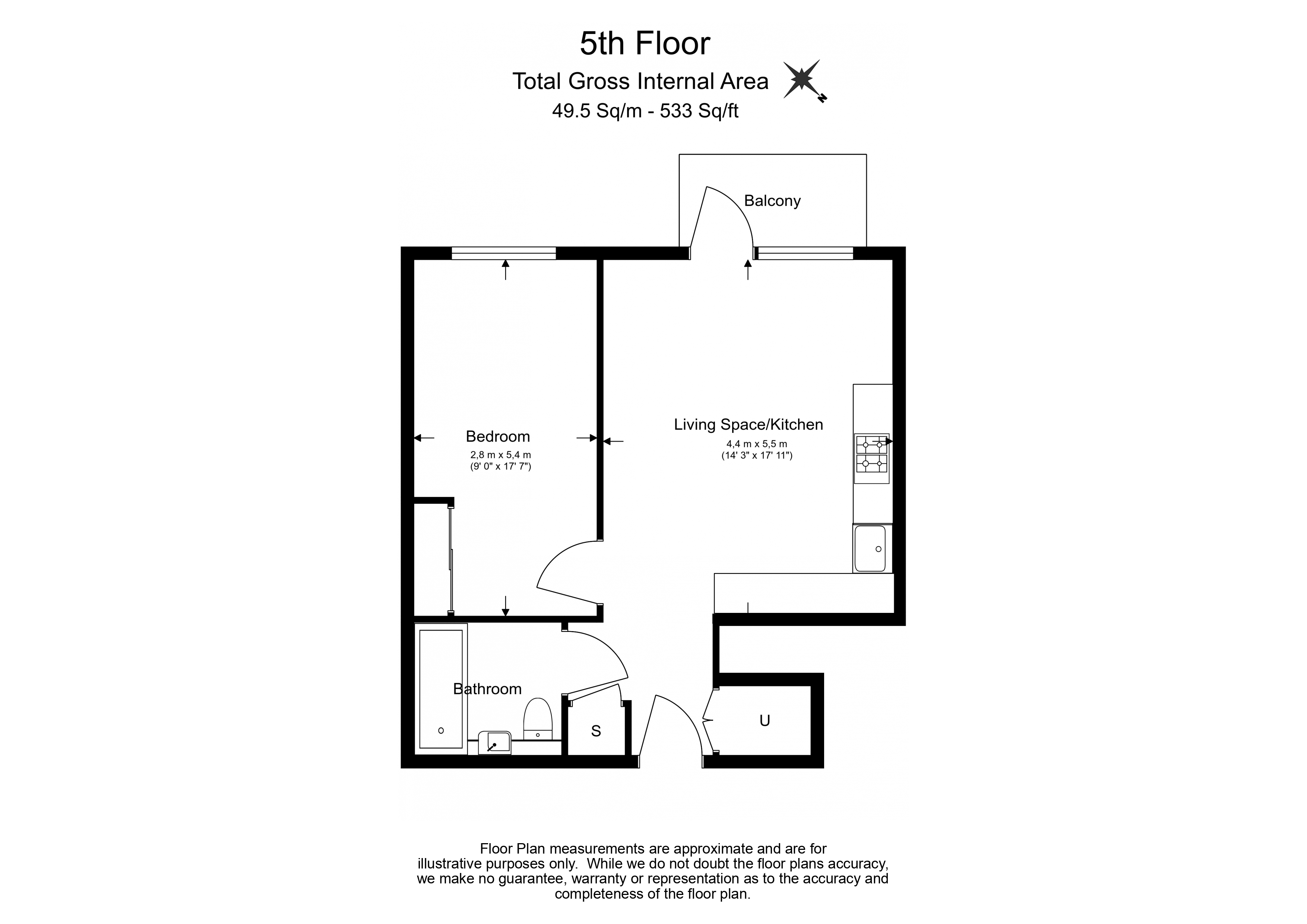 1 bedroom flat to rent in Cedrus Avenue, Southall, UB1-Floorplan