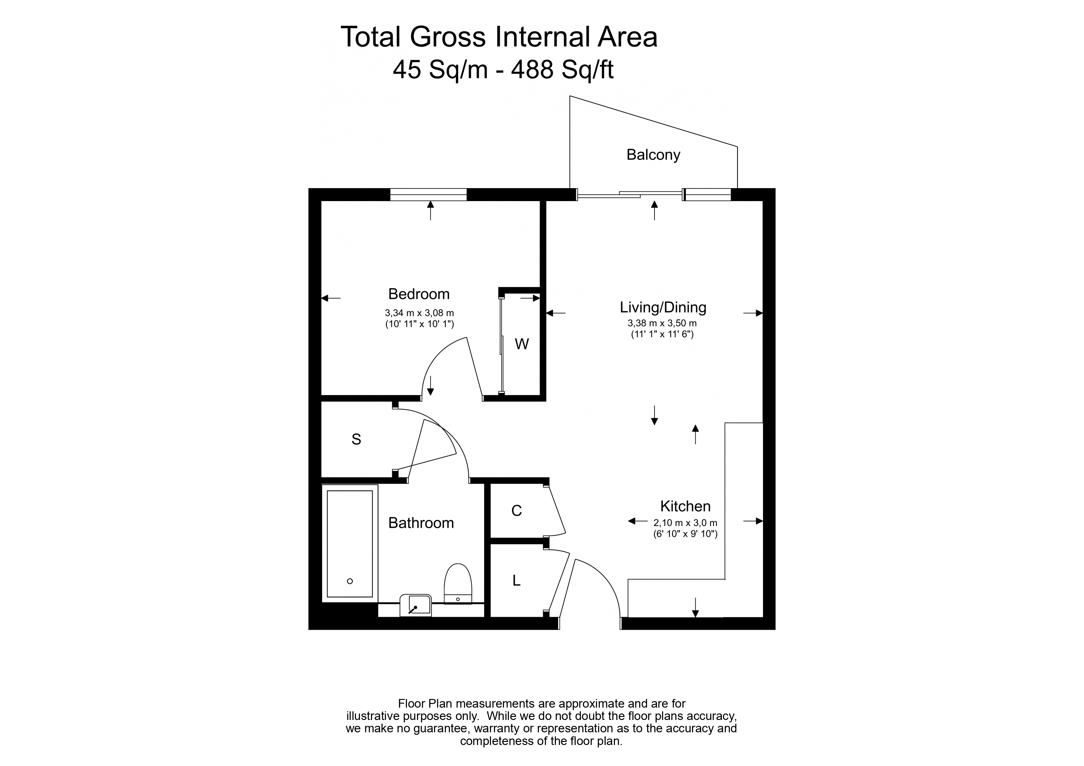 1 bedroom flat to rent in Exploration Way, Slough, SL1-Floorplan