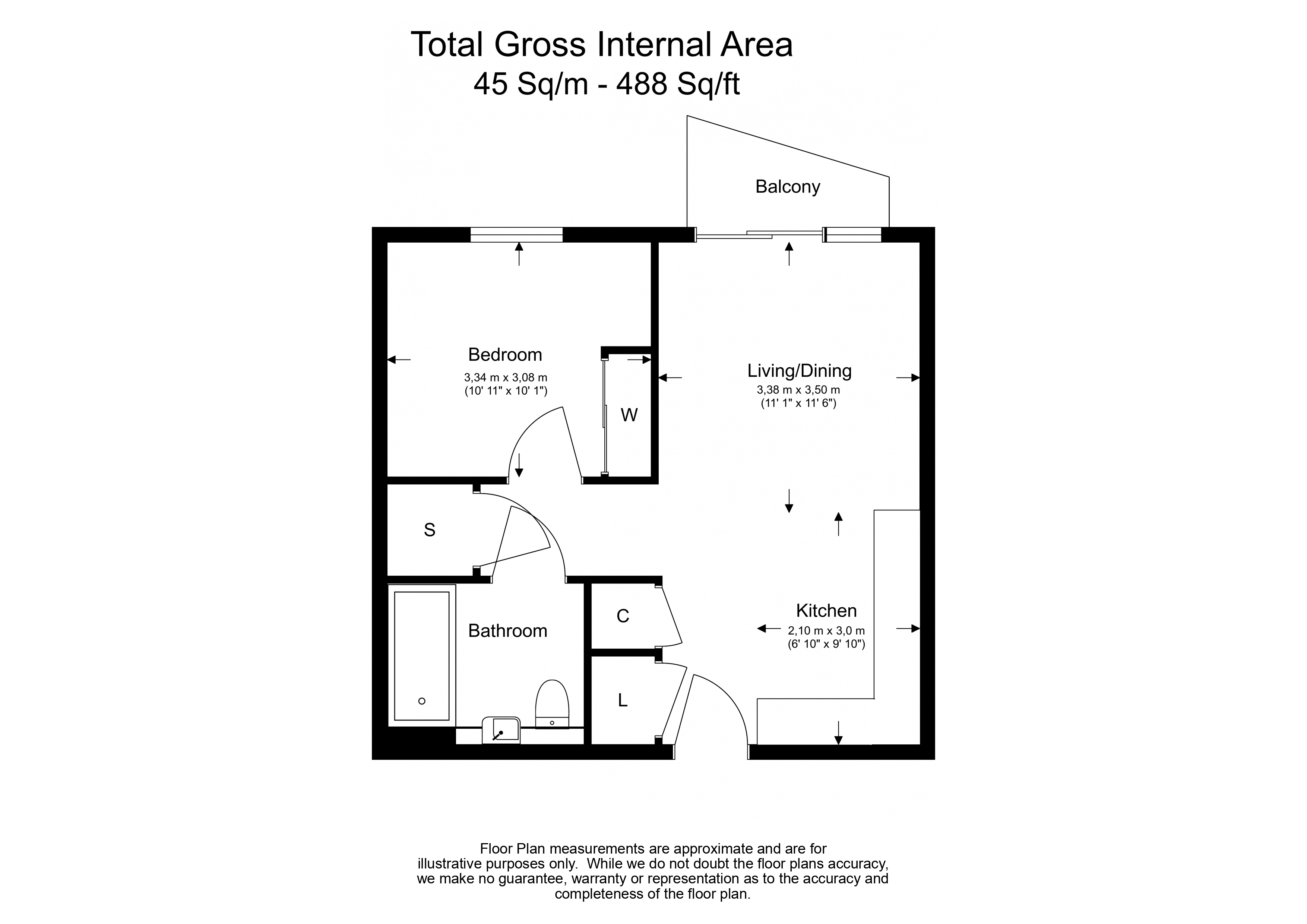 1  bedroom flat to rent in Exploration Way, Slough, SL1-Floorplan