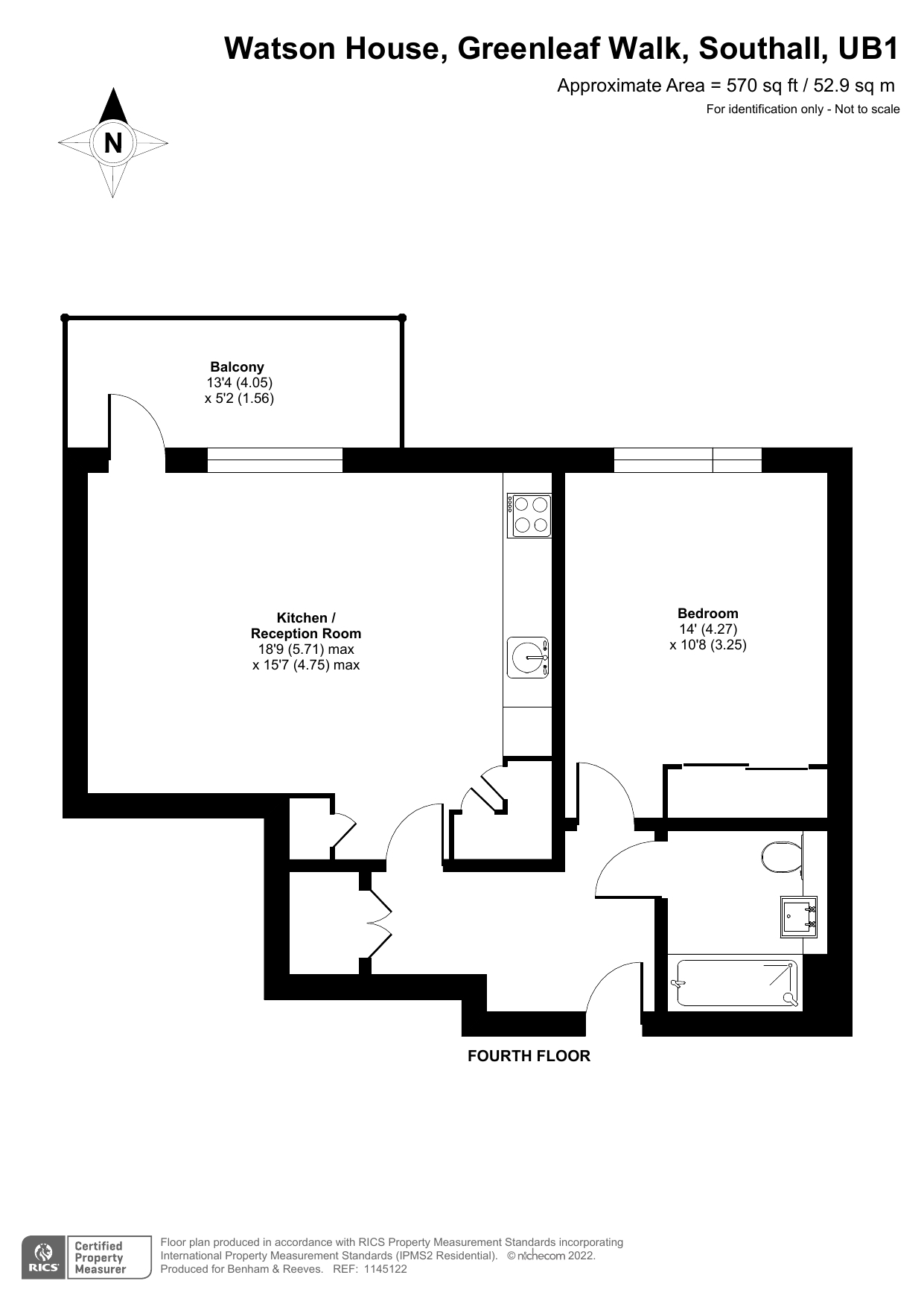 1  bedroom flat to rent in Greenleaf Walk, Southall, UB1-Floorplan
