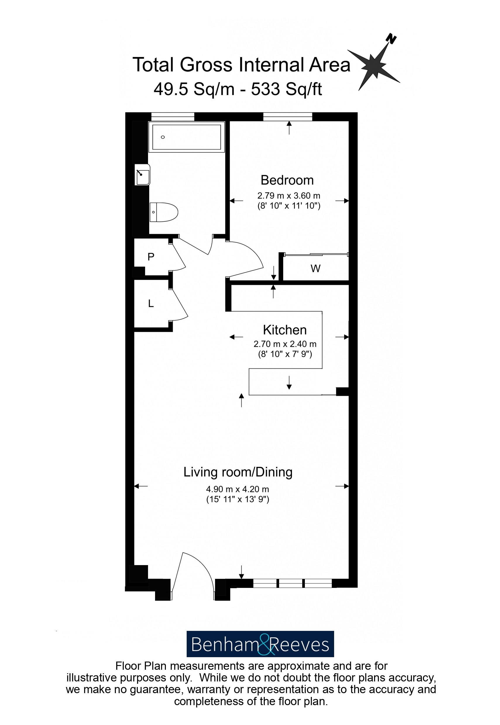 1  bedroom flat to rent in Memorial Avenue, Slough, SL1-Floorplan