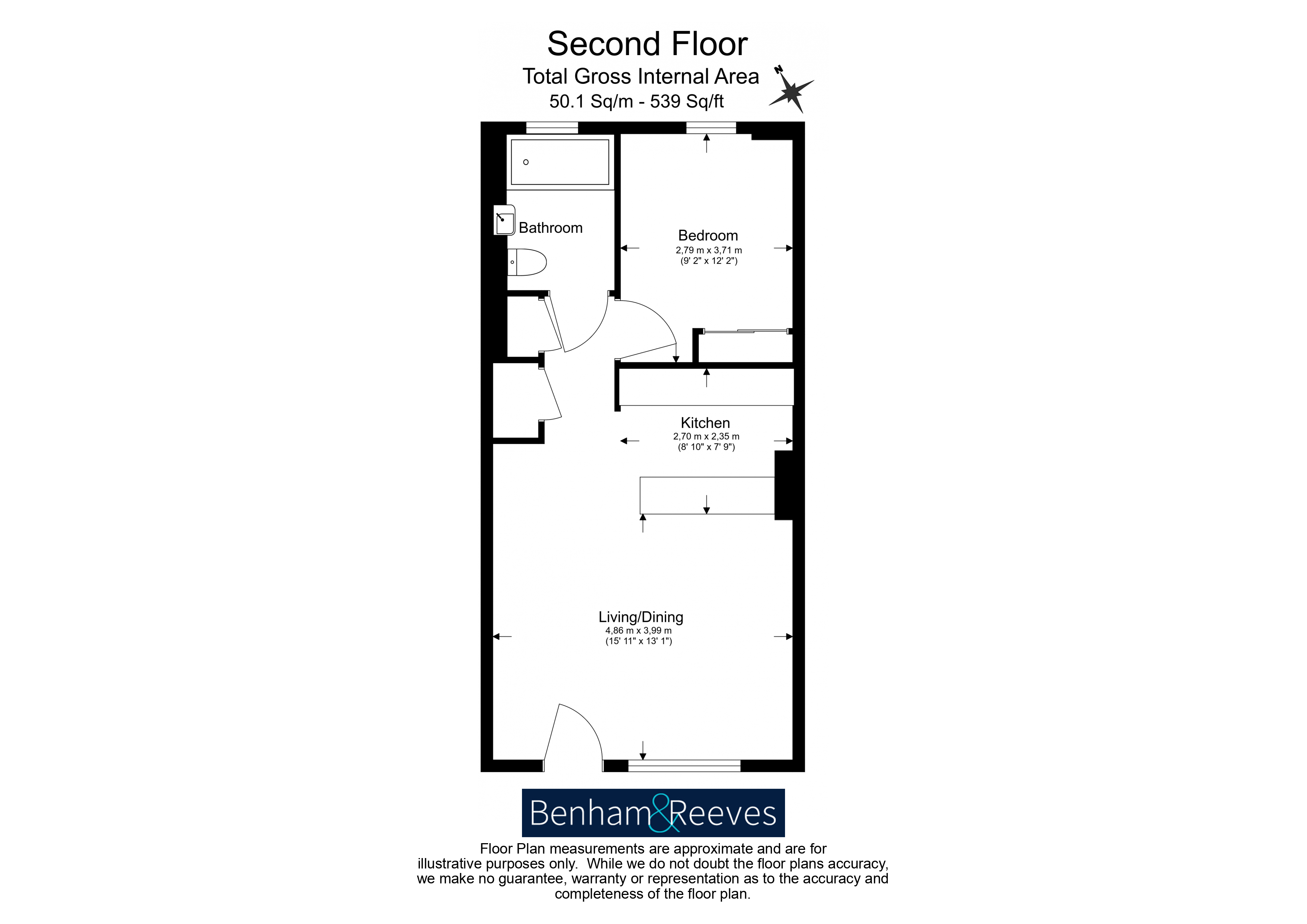 1  bedroom flat to rent in Memorial Avenue, Slough, SL1-Floorplan