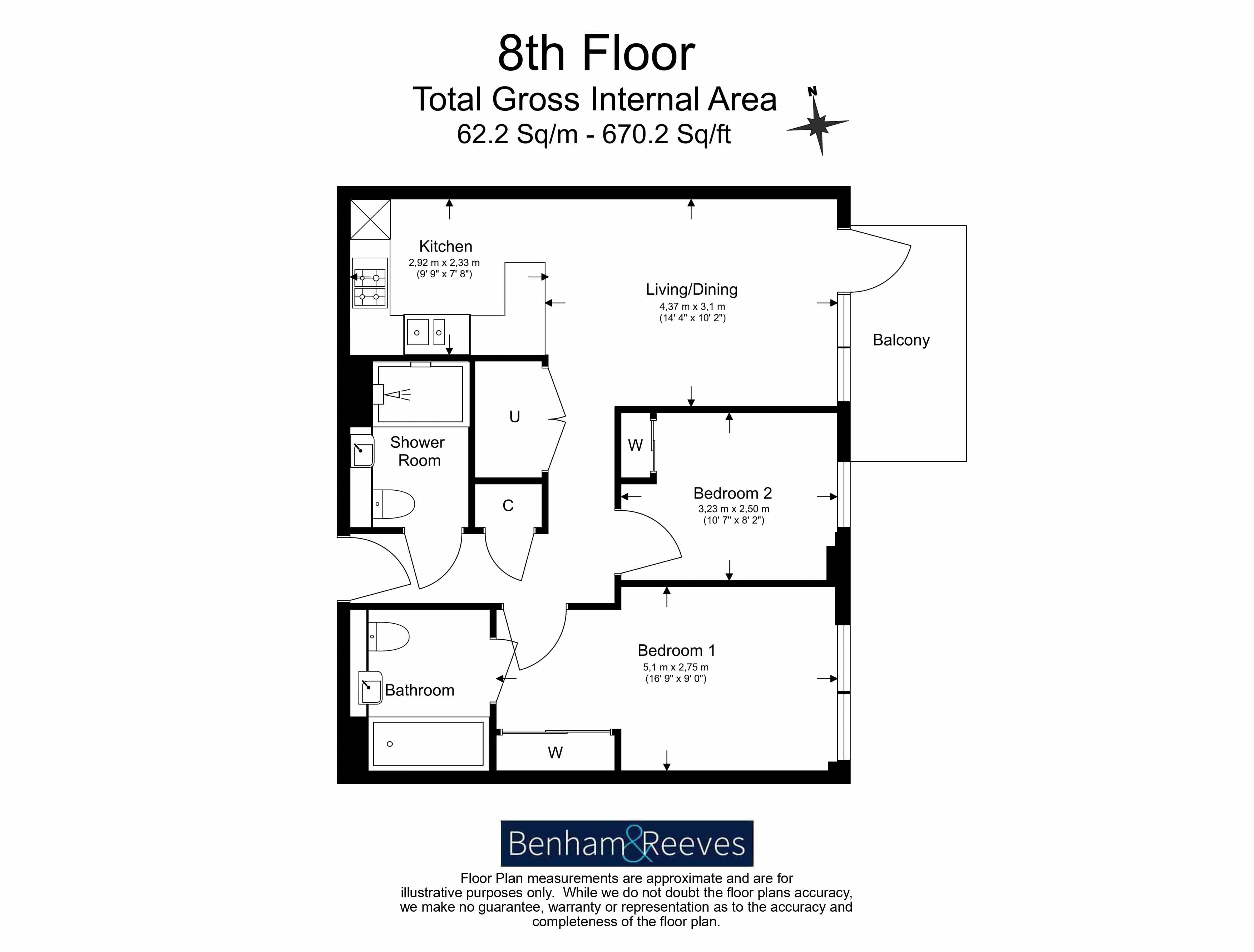 2  bedrooms flat to rent in Greenleaf Walk, Southall, UB1-Floorplan