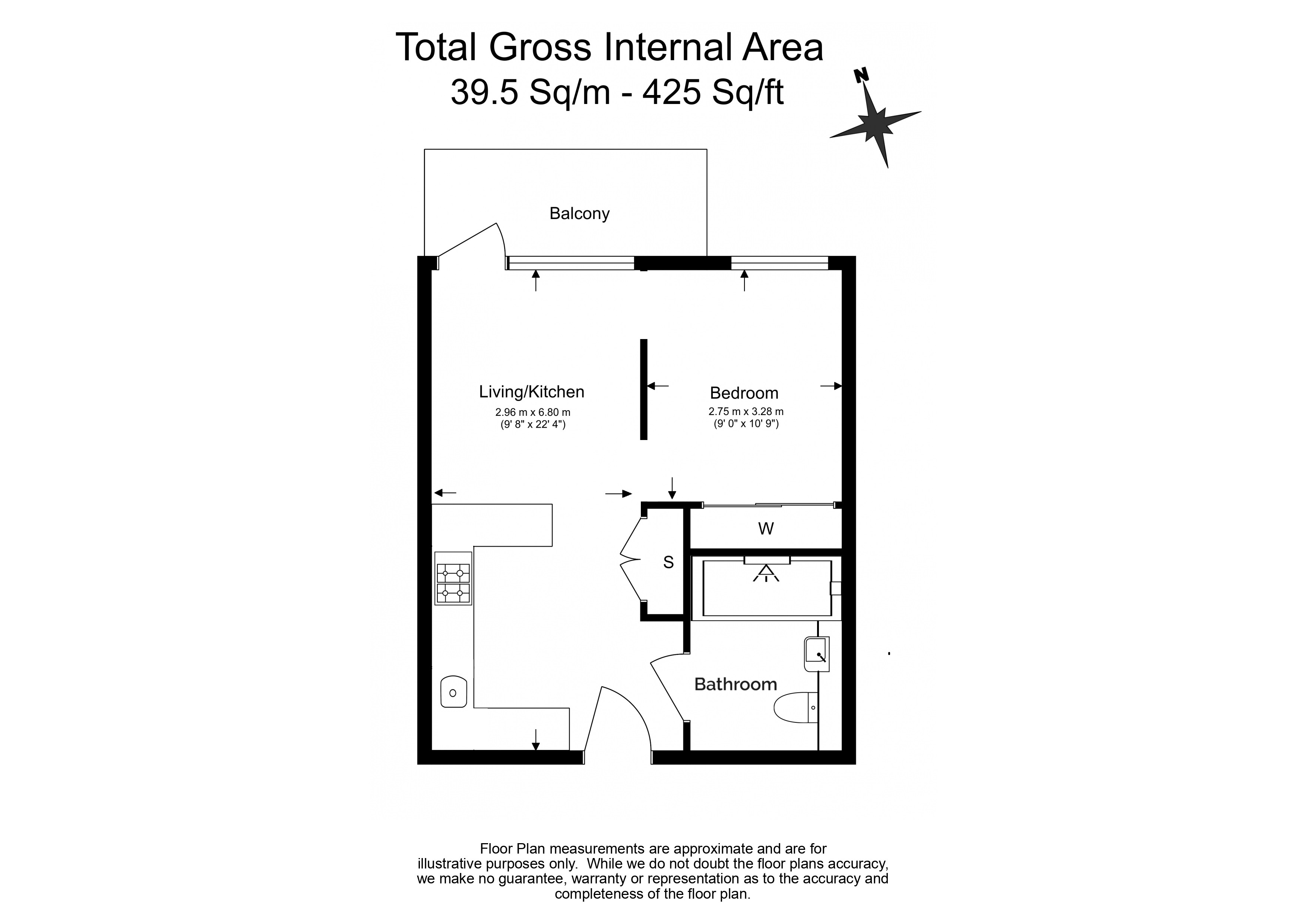 1 bedroom  for sale in Greenleaf Walk, Southall UB1-Floorplan