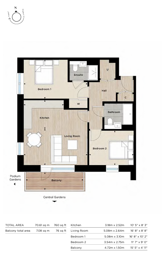 2 bedrooms  for sale in Edwin House, Accolade Avenue, UB1-Floorplan