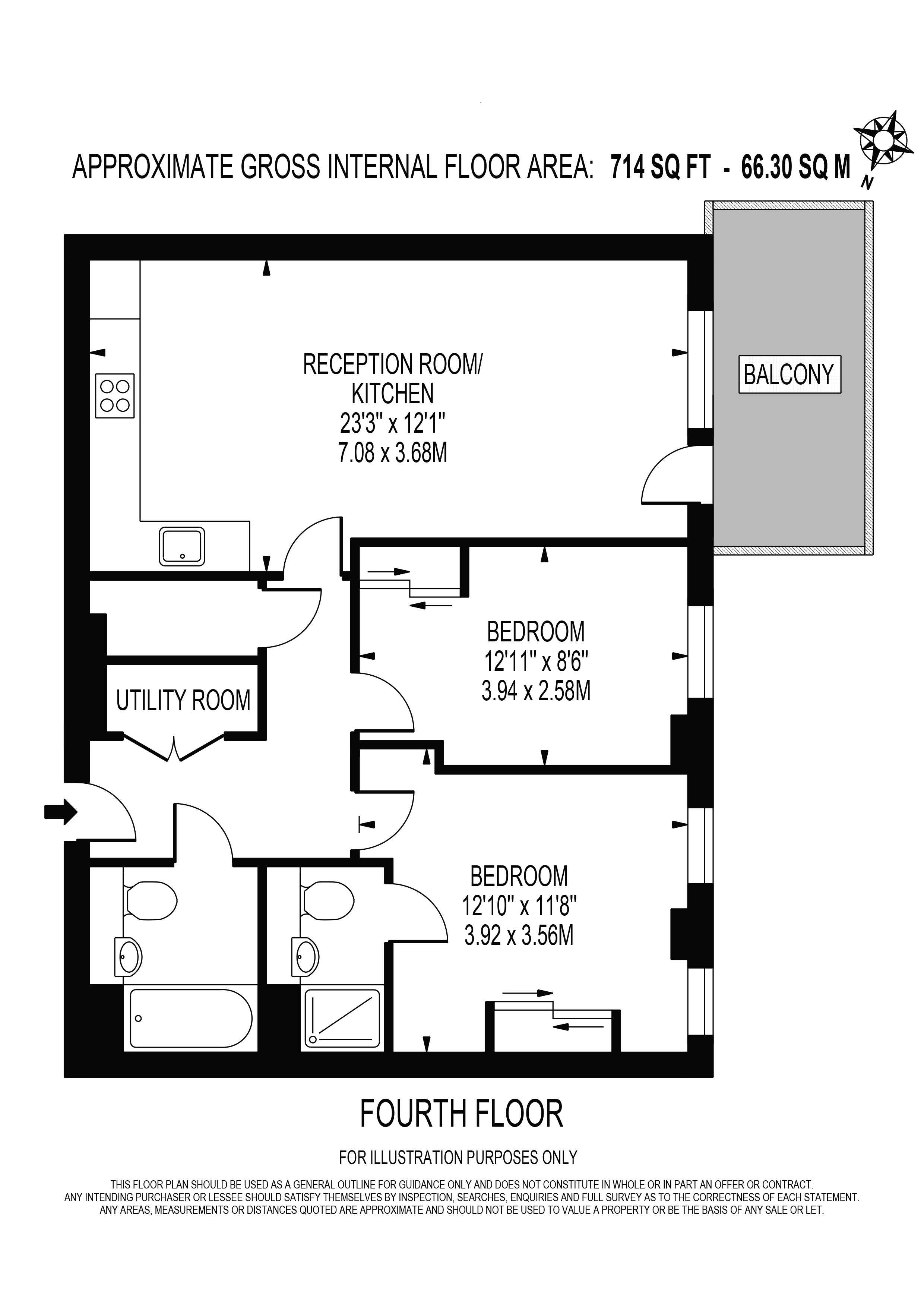 2 bedrooms  for sale in Farine Avenue, Hayes, UB3-Floorplan