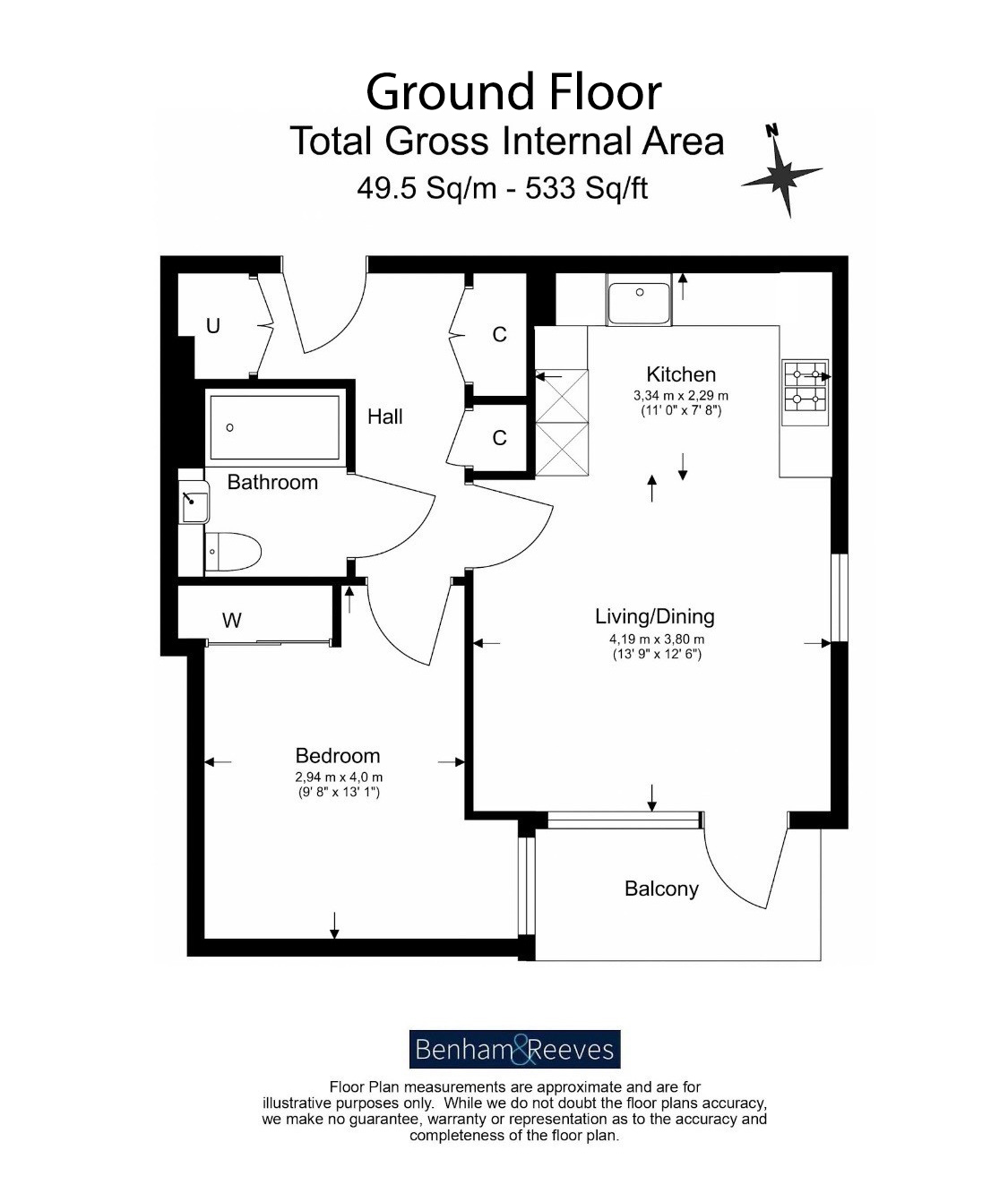 1 bedroom  for sale in Newell House, Samara Drive, UB1-Floorplan