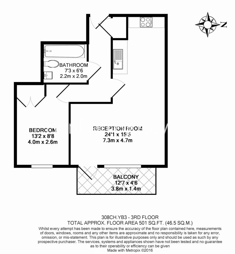 1 bedroom flat to rent in Station Approach, Hayes, UB3-Floorplan