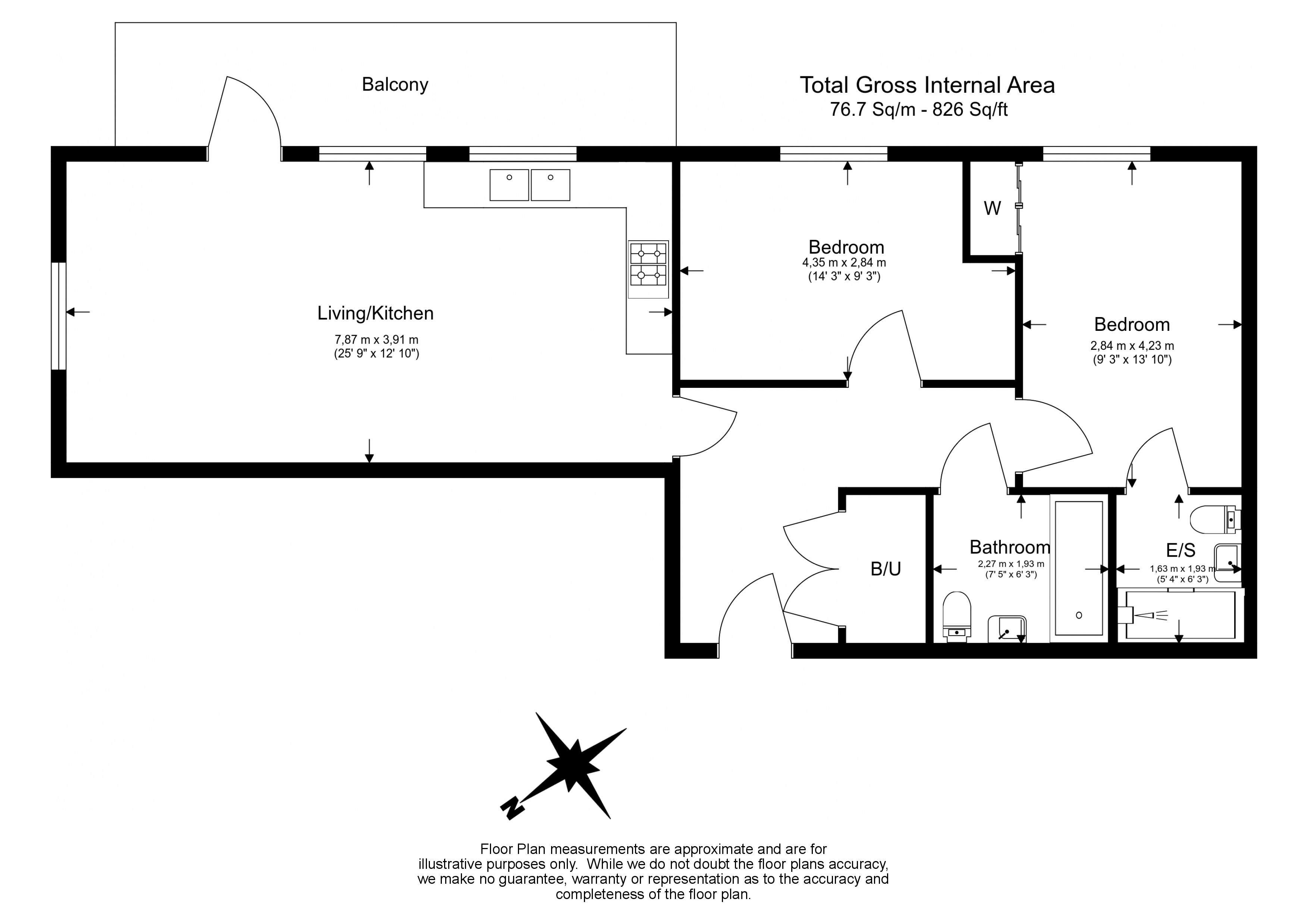2  bedrooms flat to rent in Hargrave Drive, Harrow, HA1-Floorplan