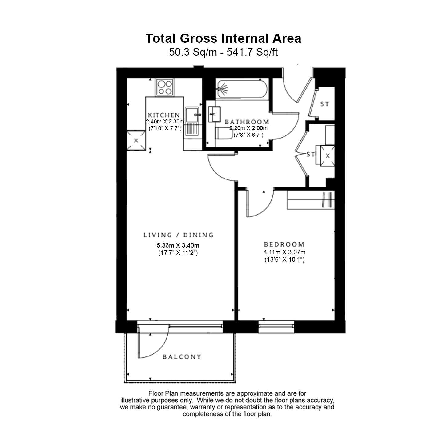 1  bedroom flat to rent in Meadowview Close, Harrow, HA1-Floorplan