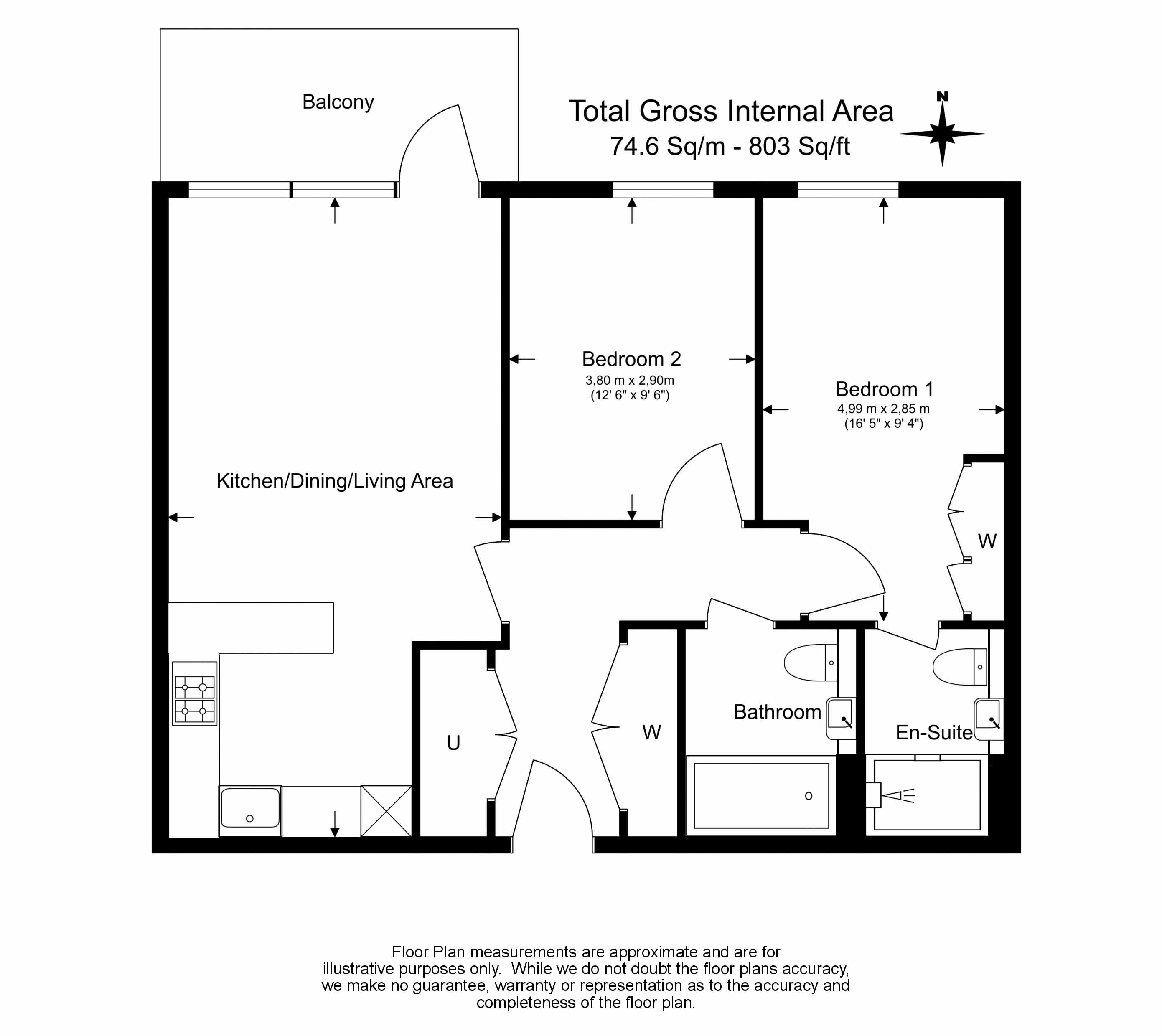 2  bedrooms flat to rent in Beresford Avenue, Wembley, HA0-Floorplan