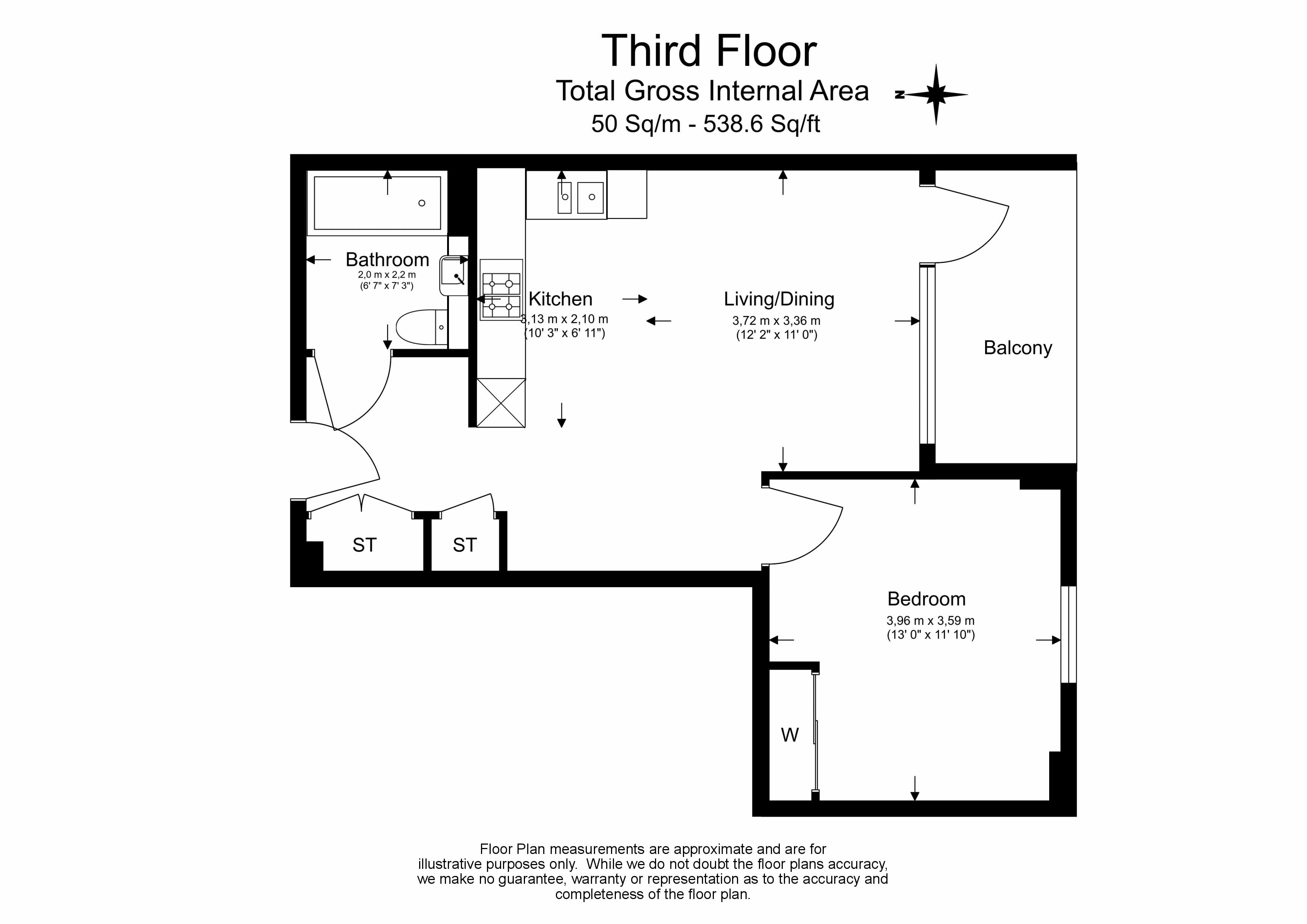 1  bedroom flat to rent in Hargrave Drive, Harrow, HA1-Floorplan