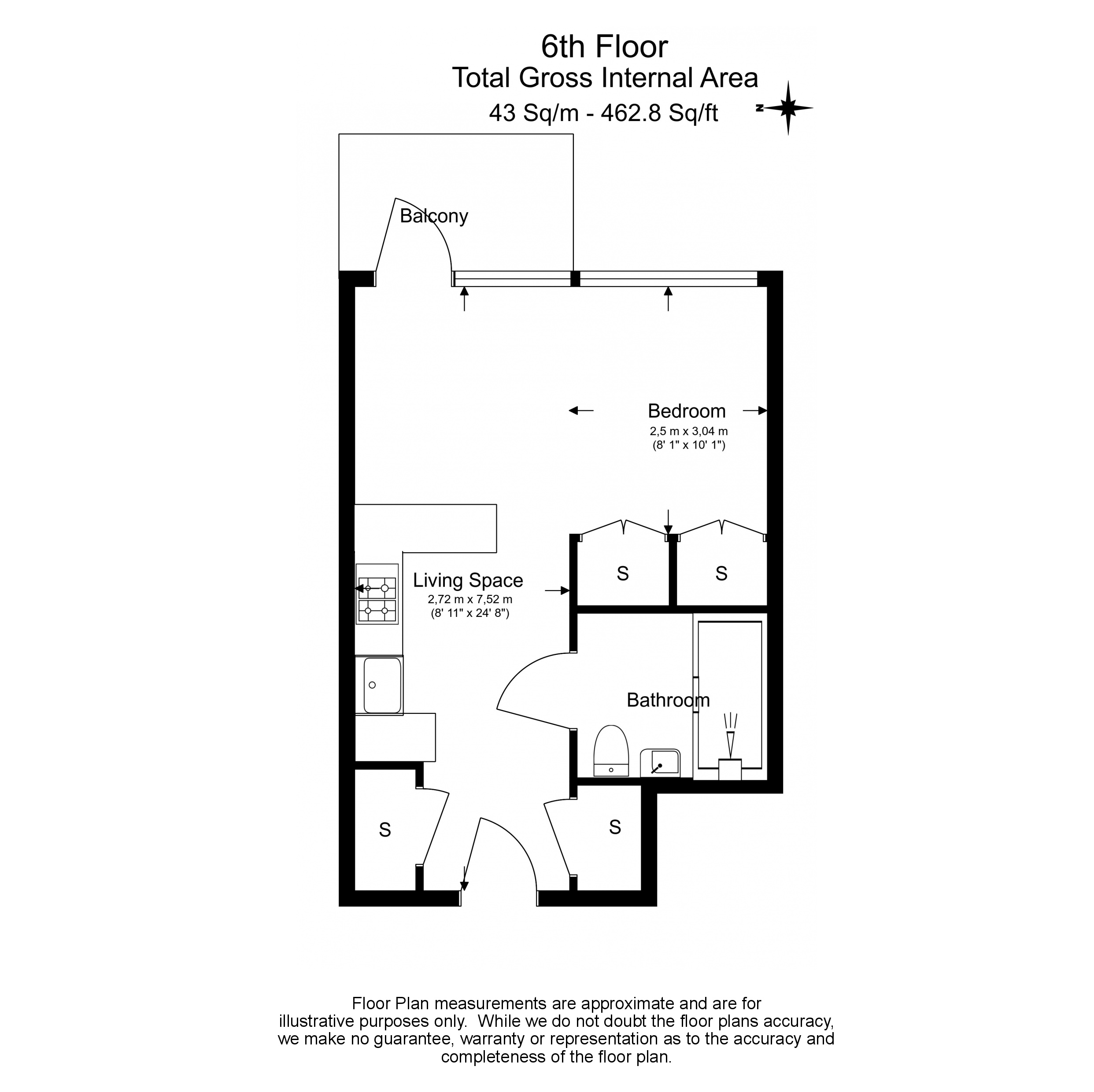 1  bedroom flat to rent in Belgrave Road, Wembley, HA0-Floorplan