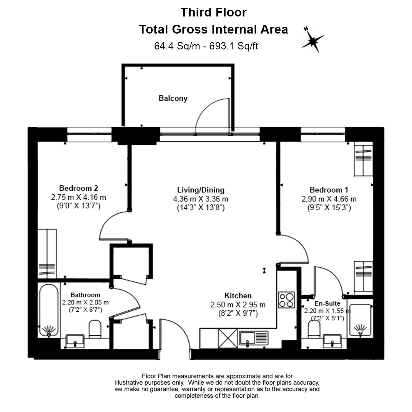 2  bedrooms flat to rent in Henry Strong Road, Harrow, HA1-Floorplan