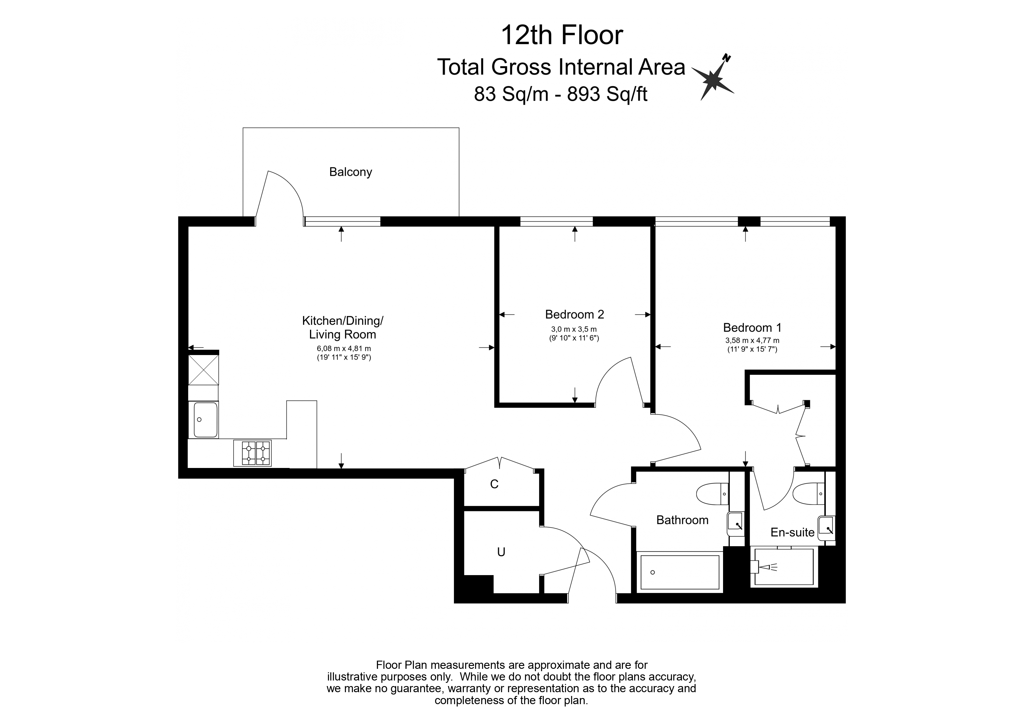 2 bedrooms  for sale in Caldon Boulevard, Wembley, HA0-Floorplan
