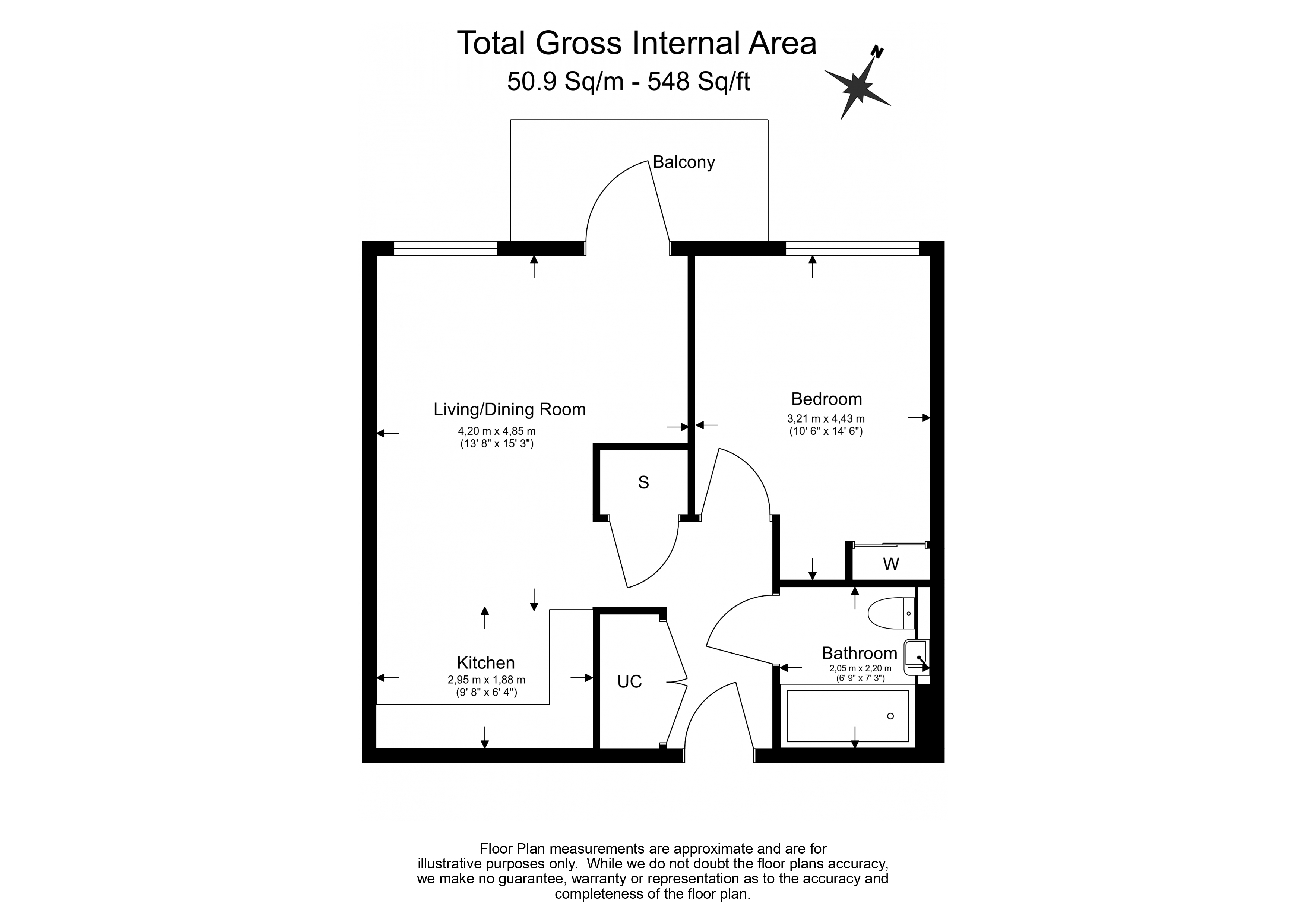 1  bedroom flat to rent in Eastman Road, Harrow, HA1-Floorplan