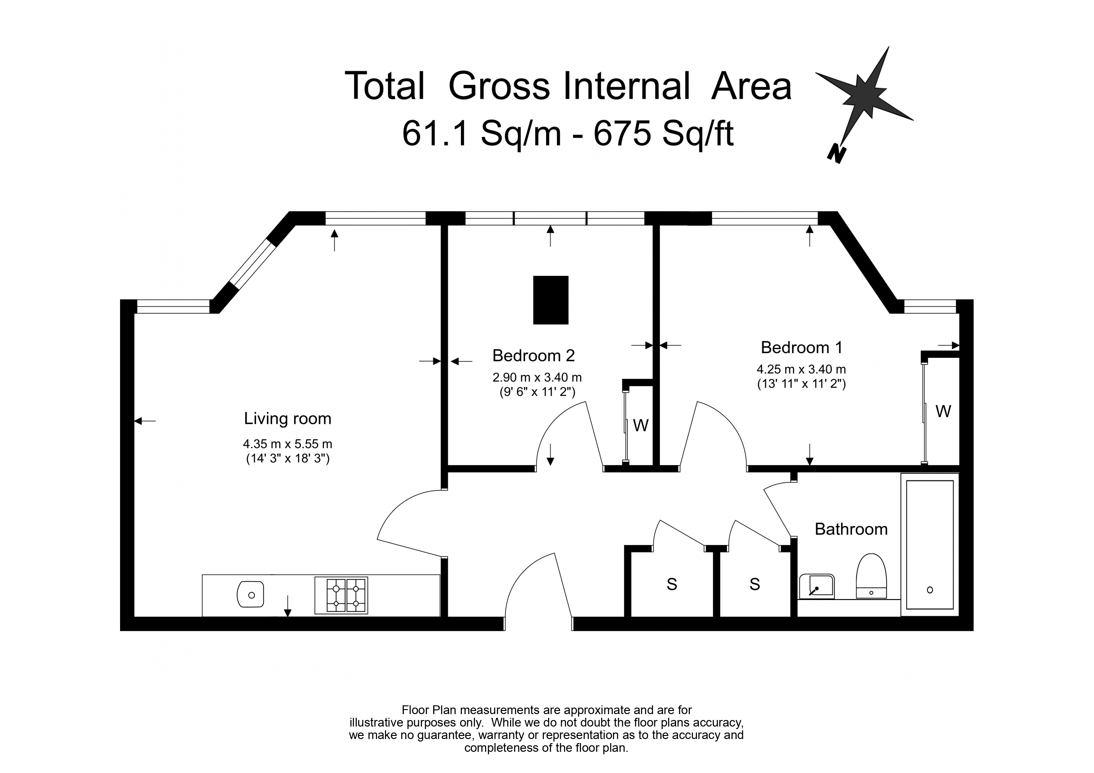 2  bedrooms flat to rent in Westgate House, West Gate, W5-Floorplan