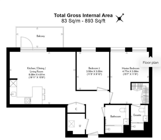 2  bedrooms flat to rent in Caldon Boulevard, Wembley, HA0-Floorplan