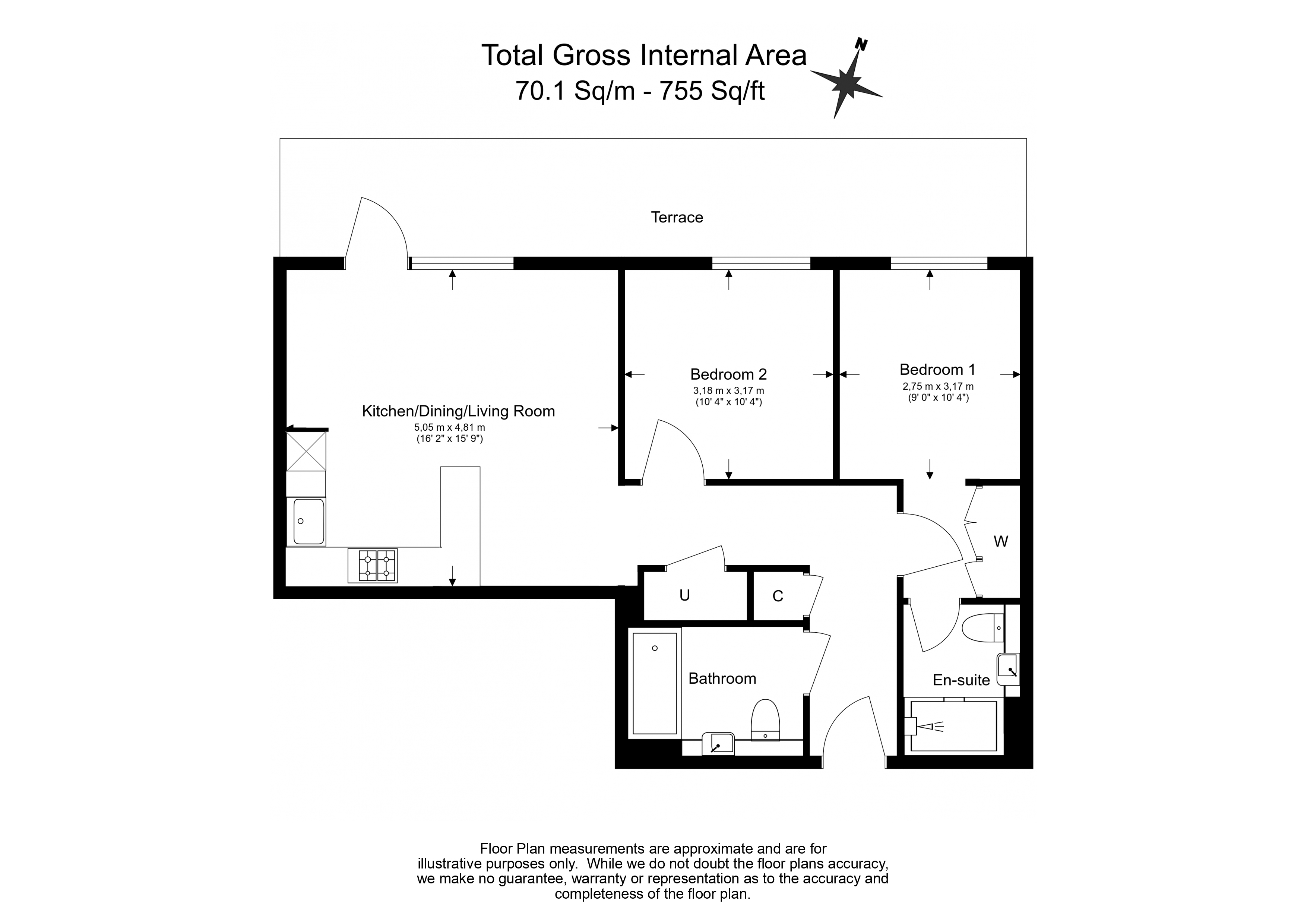 2  bedrooms flat to rent in Caldon Boulevard, Wembley, HA0-Floorplan