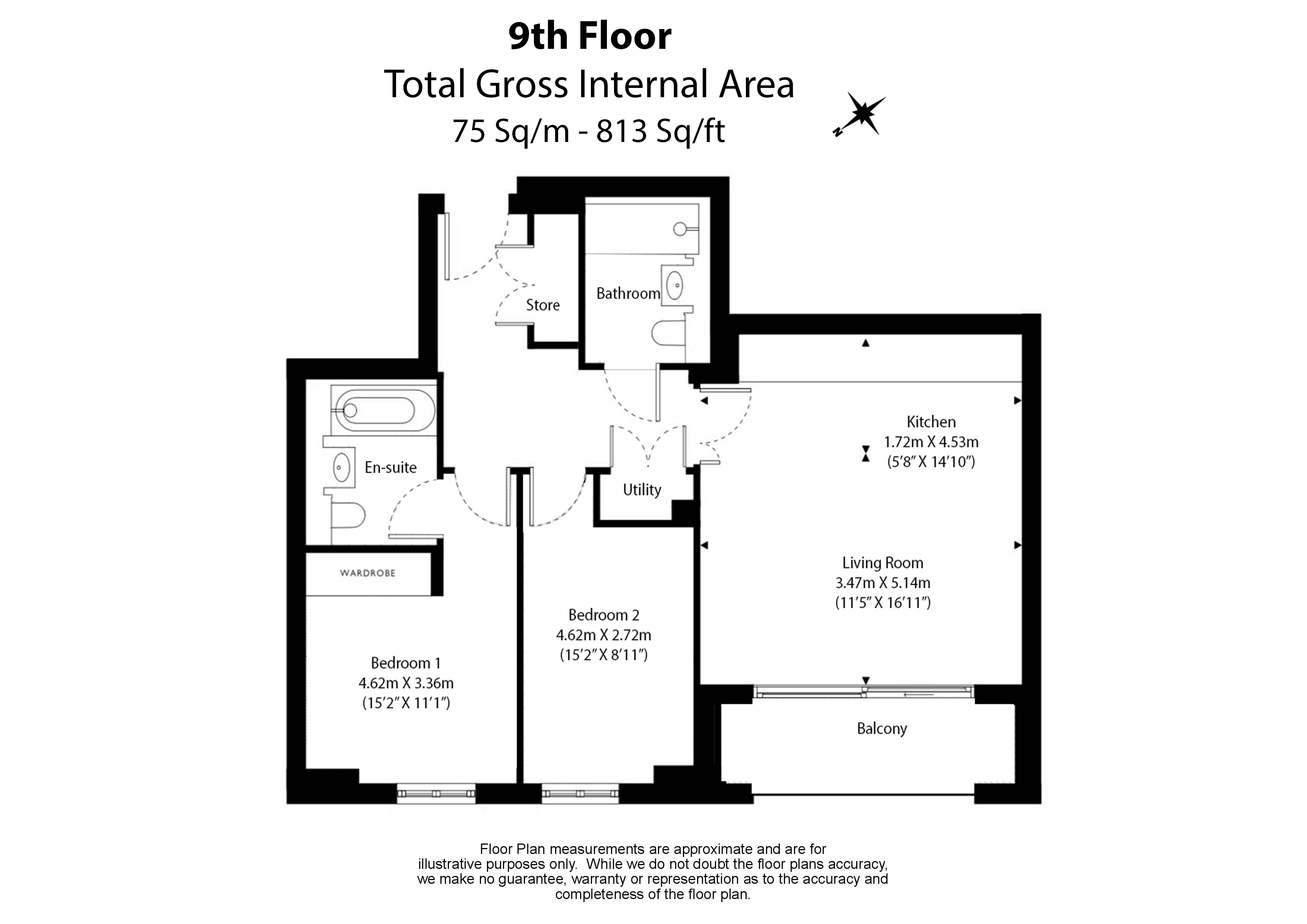 2  bedrooms flat to rent in Caldon Boulevard, Wembley, HA0-Floorplan