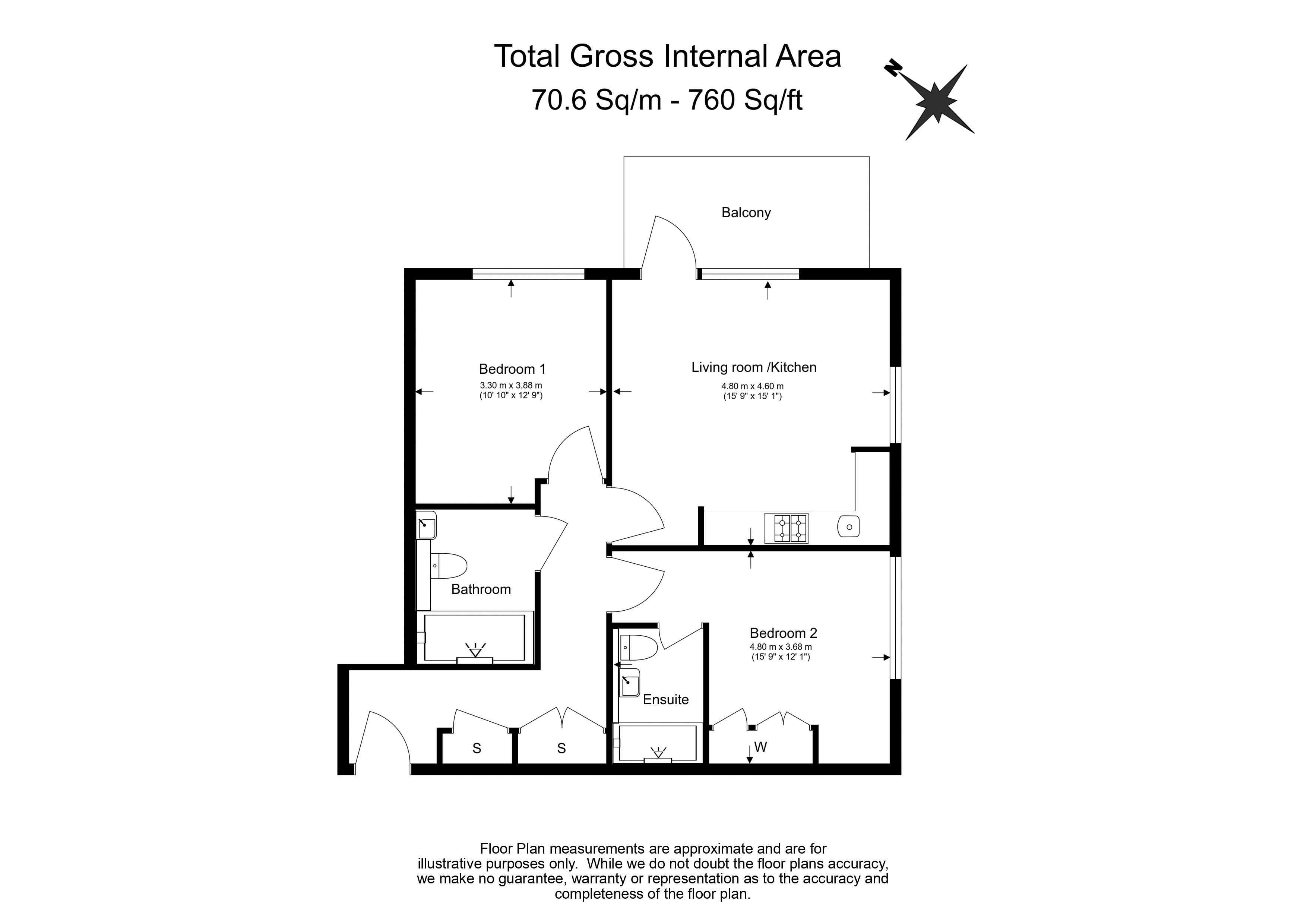 2  bedrooms flat to rent in Belgrave Road, Wembley, HA0-Floorplan