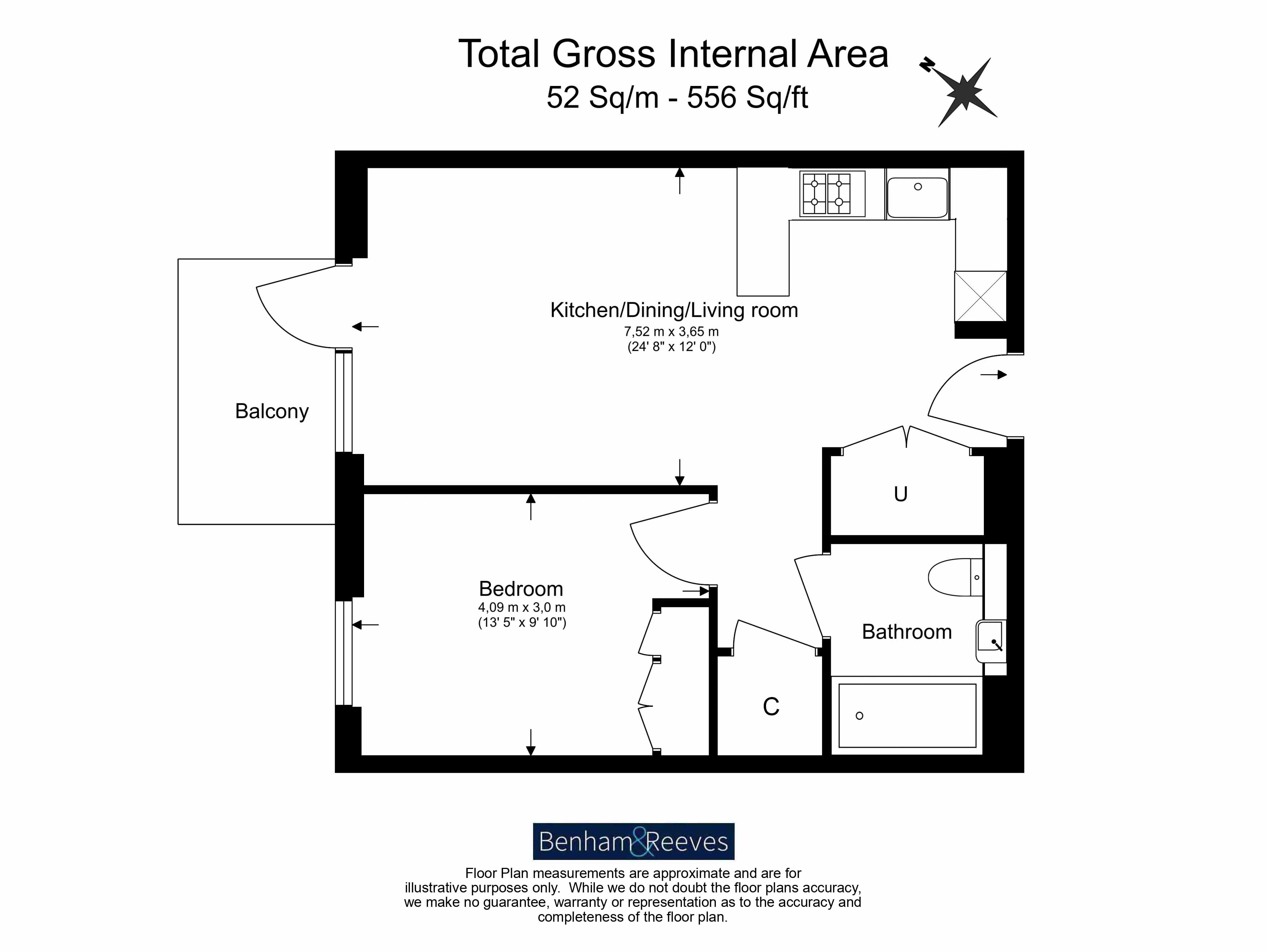 1 bedroom  for sale in Quay Walk, Grand Union, HA0-Floorplan