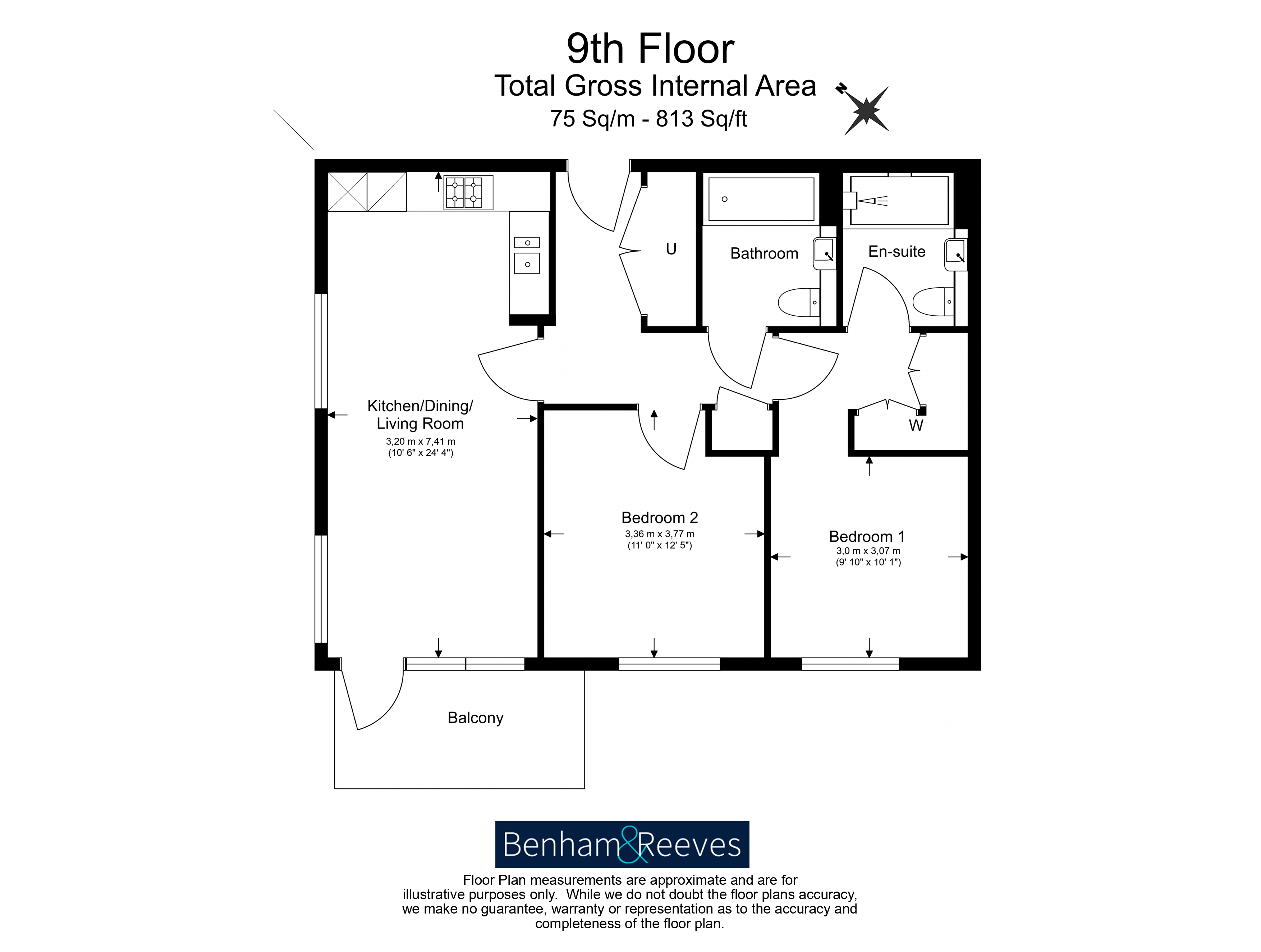 2  bedrooms flat to rent in Quay Walk, Wembley, HA0-Floorplan