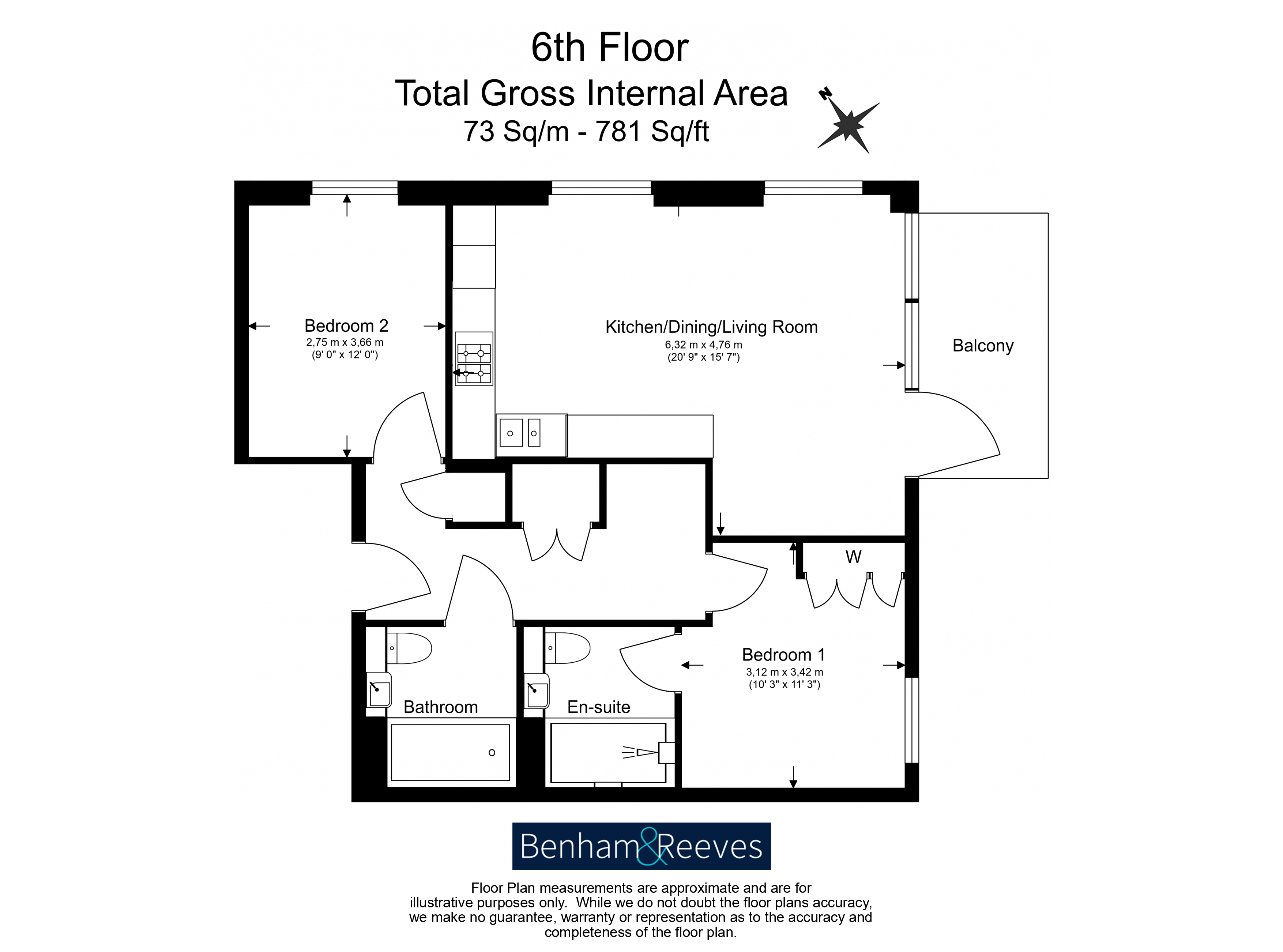 2  bedrooms flat to rent in Quay Walk, Grand Union, Wembley, HA0-Floorplan