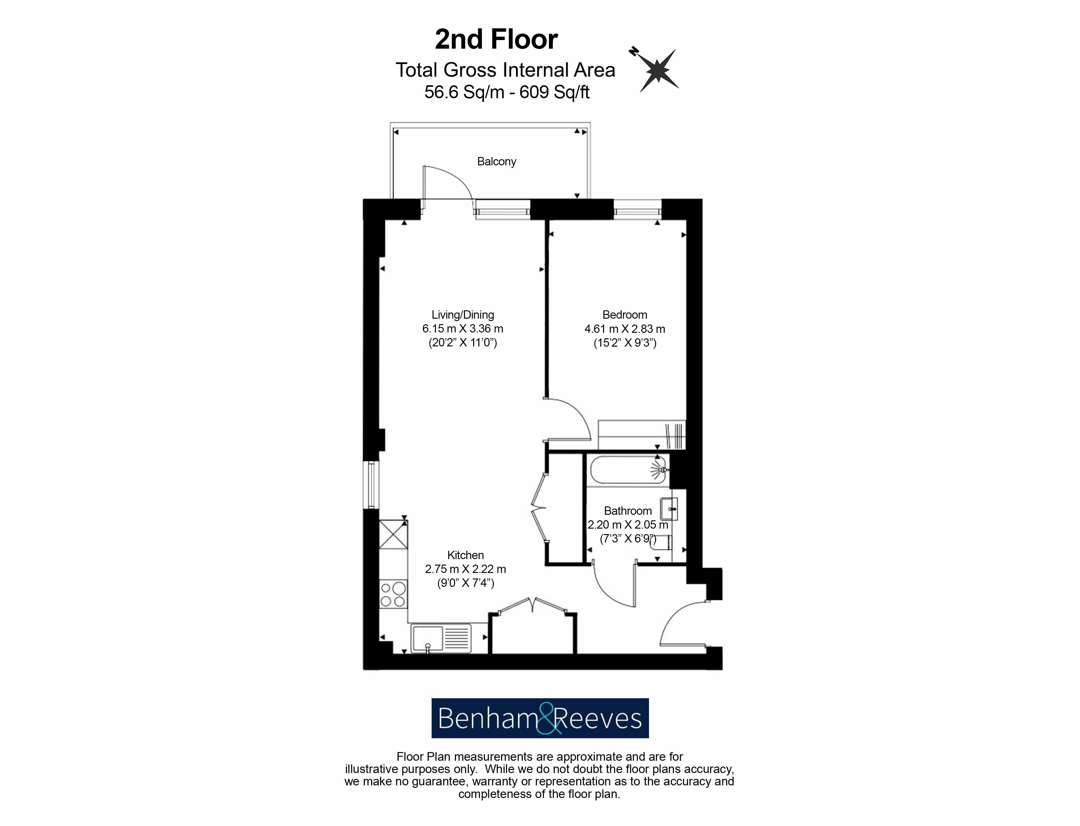 1  bedroom flat to rent in Donovan Way, Harrow, HA1-Floorplan