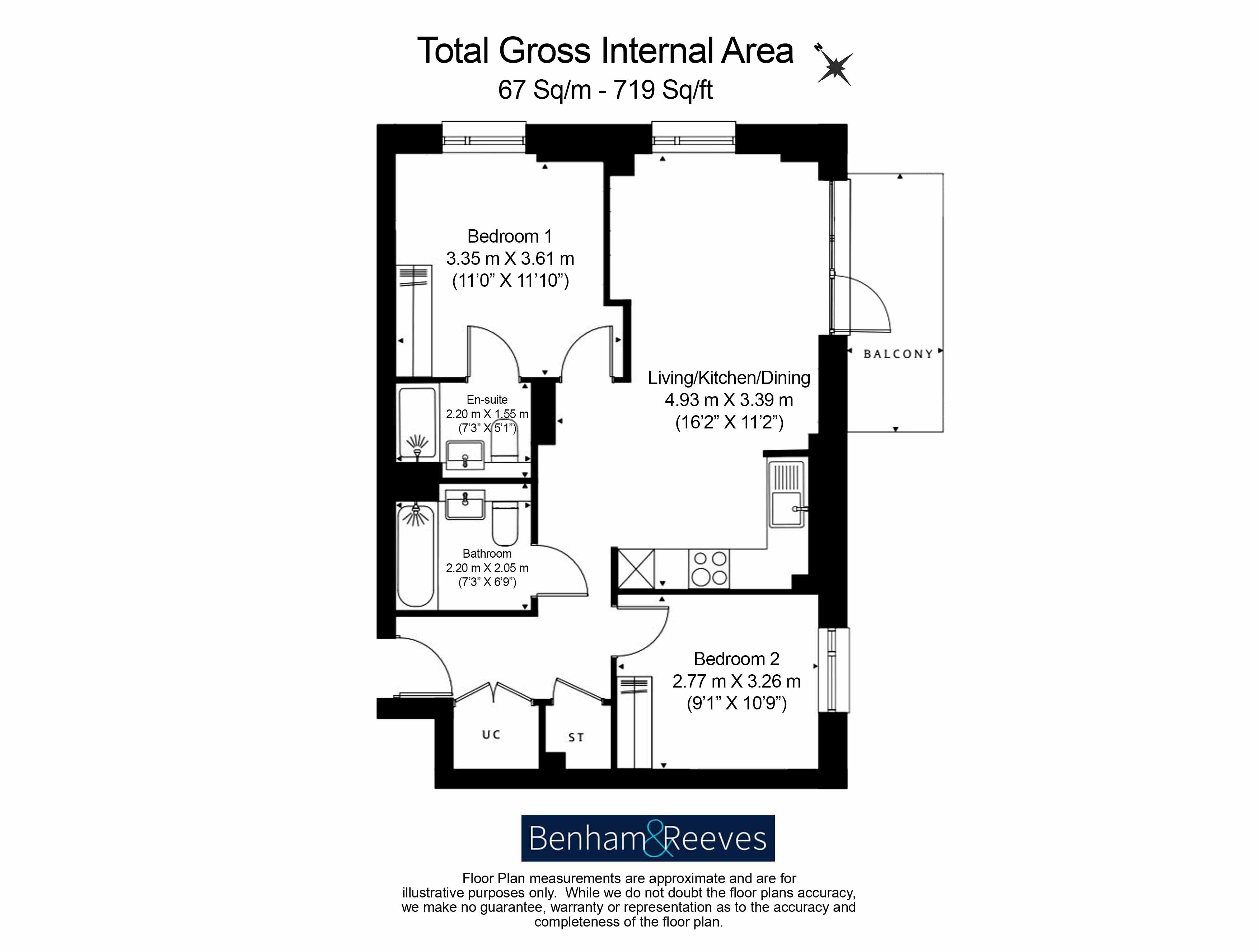 2  bedrooms flat to rent in Brook Avenue, Wembley Park, HA9-Floorplan