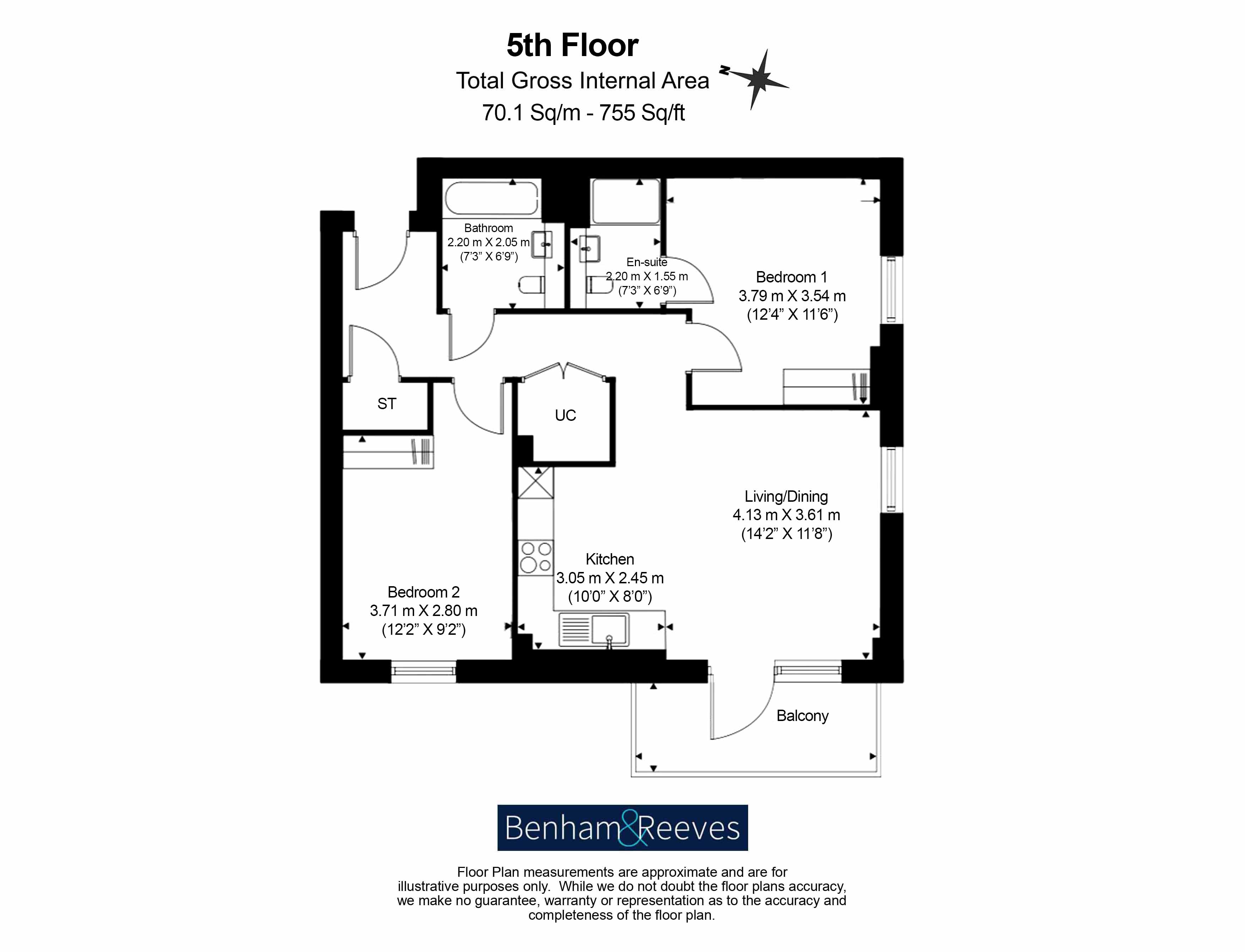 2  bedrooms flat to rent in Donovan Way, Harrow, HA1-Floorplan