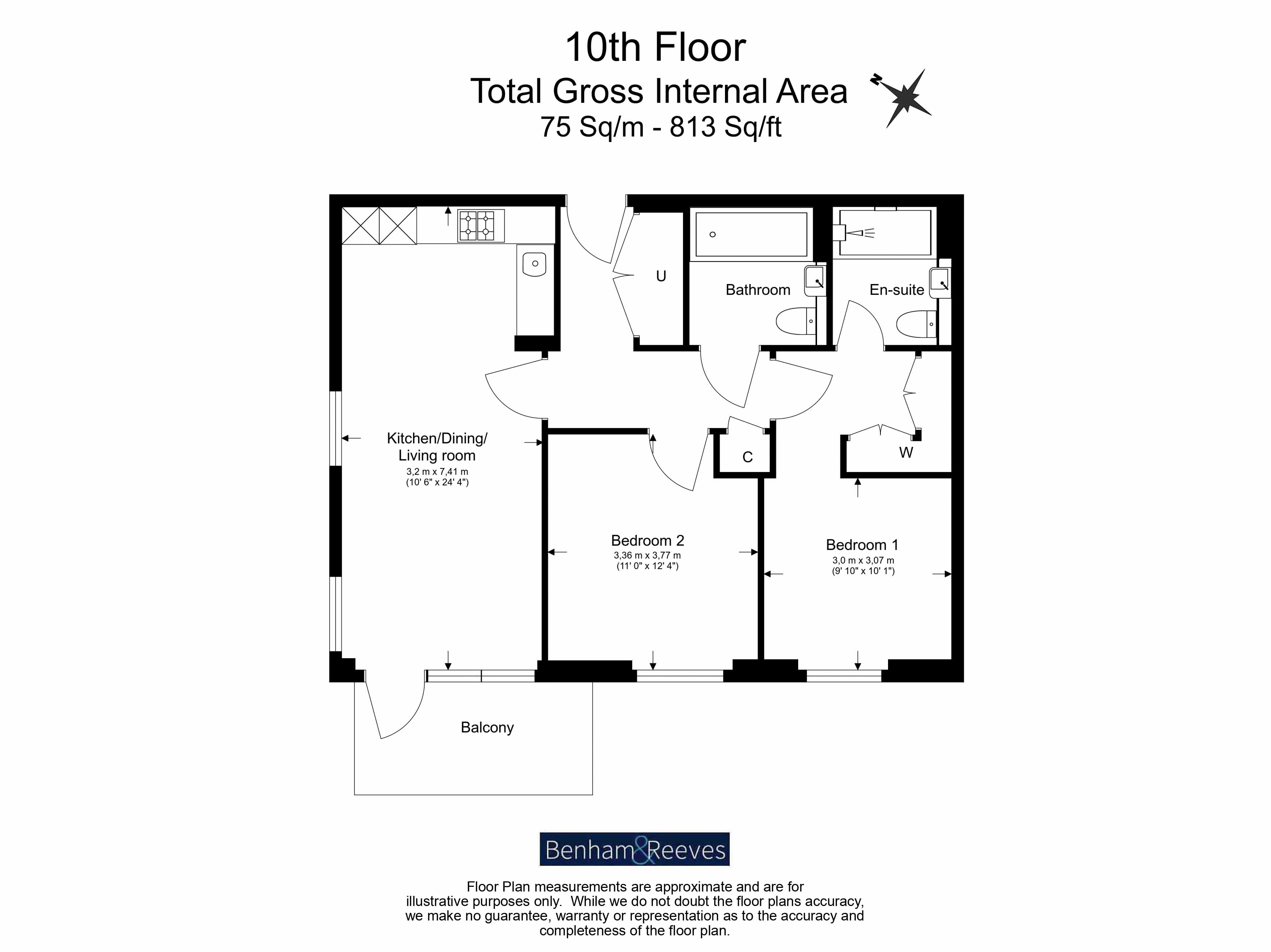 2  bedrooms flat to rent in Quay Walk, Grand Union, HA0-Floorplan