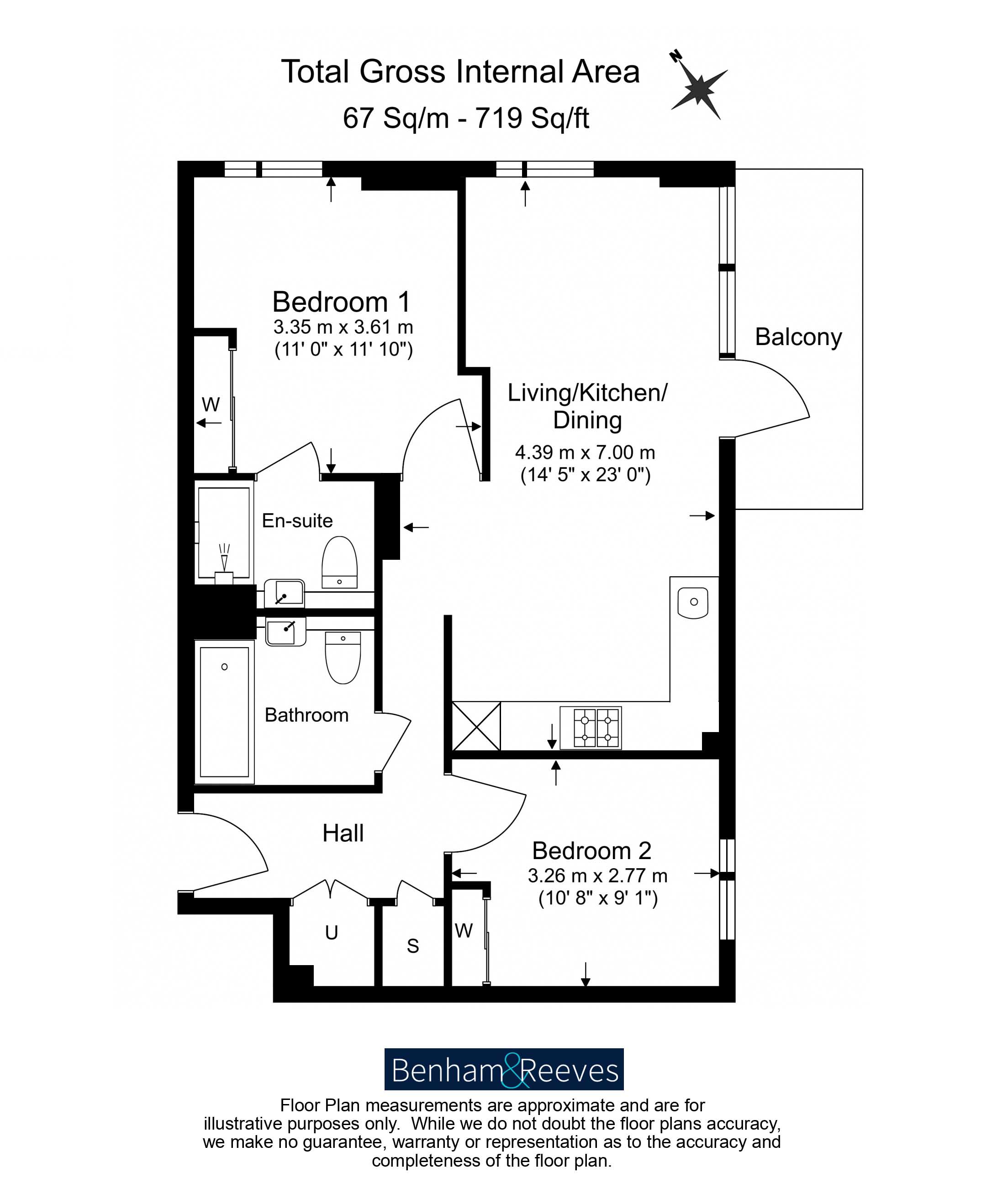 2  bedrooms flat to rent in Brook Avenue, Wembley Park, HA9-Floorplan