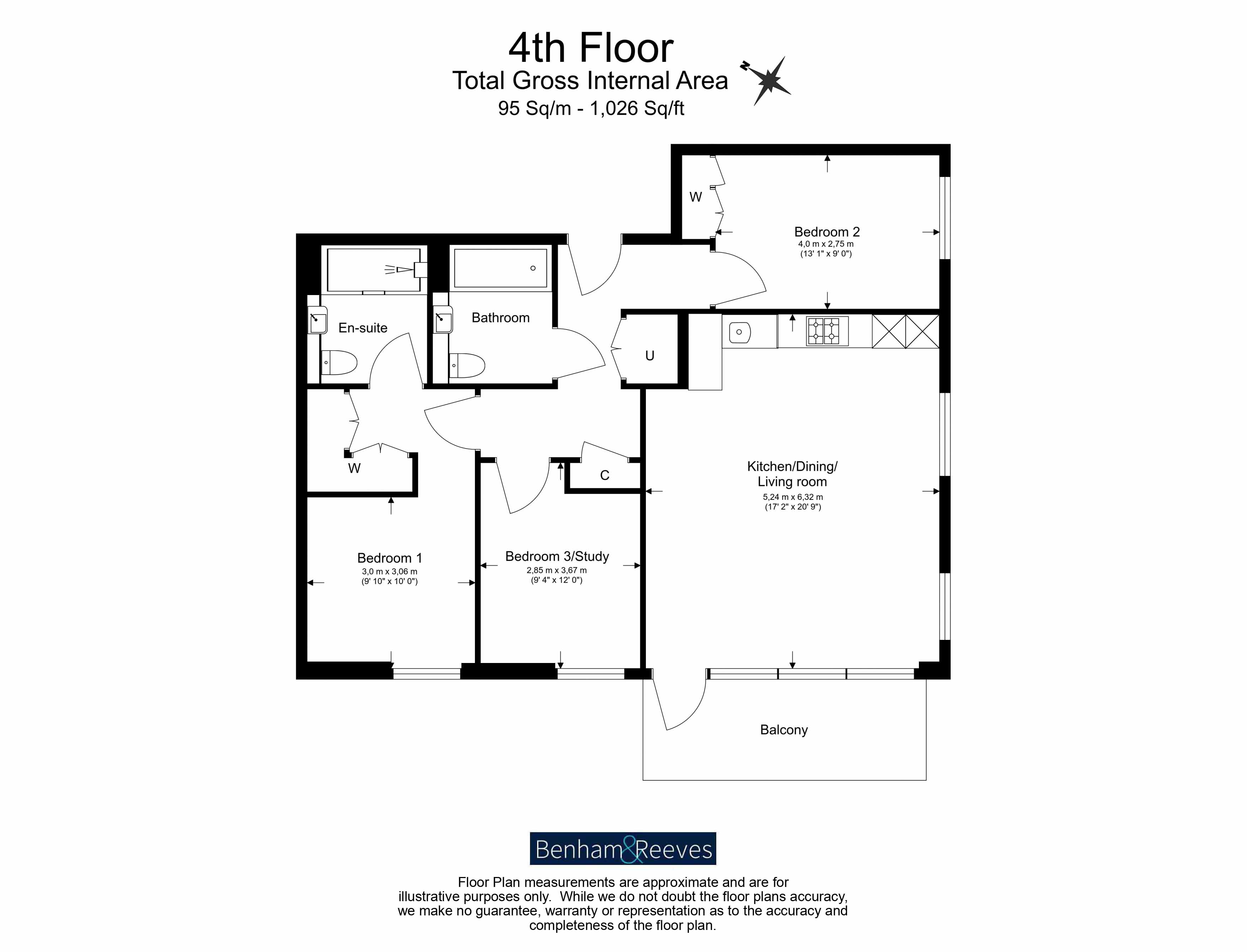 3  bedrooms flat to rent in Quay Walk, Wembley, HA0-Floorplan