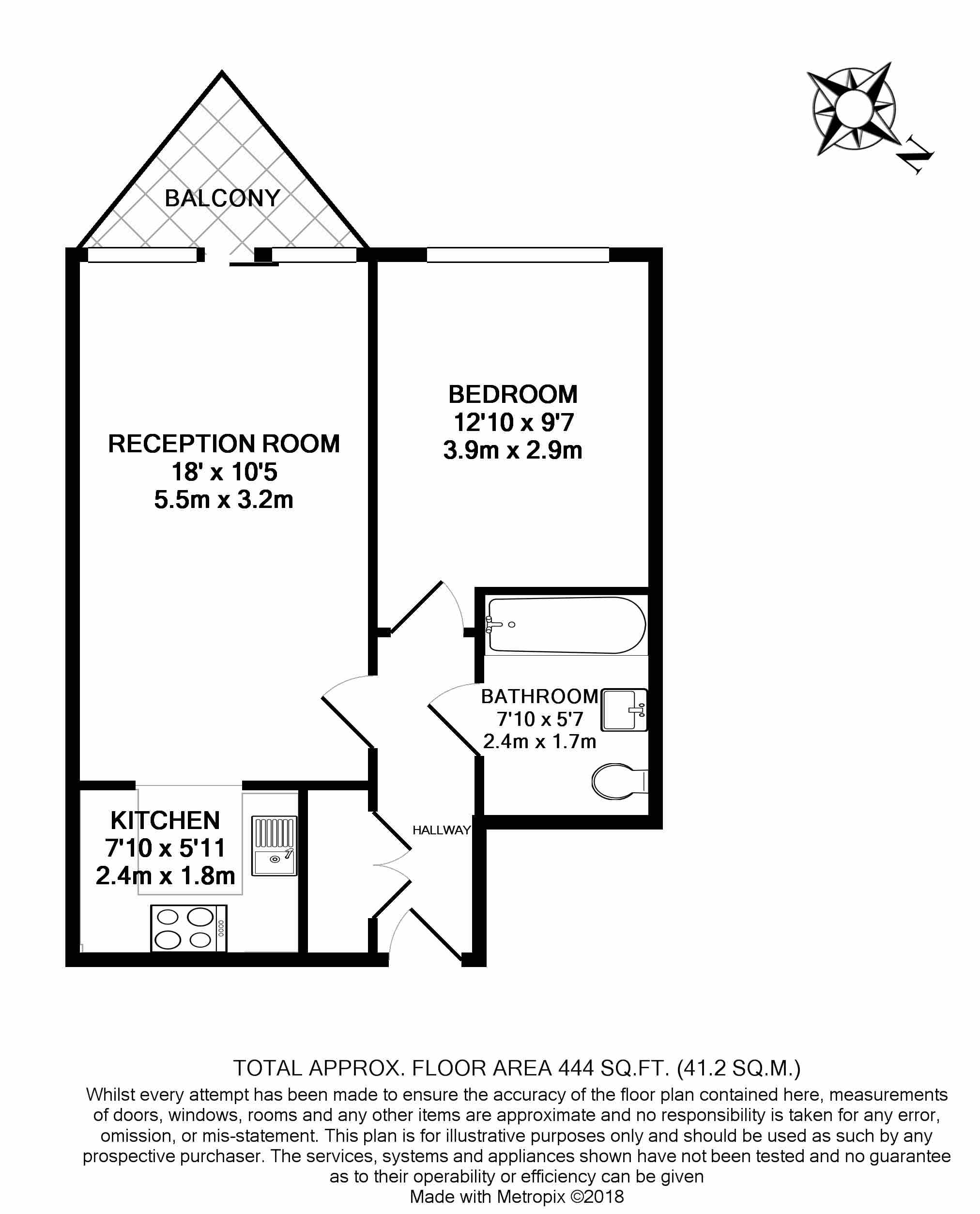1  bedroom flat to rent in Proton Tower, Blackwall Way, E14-Floorplan