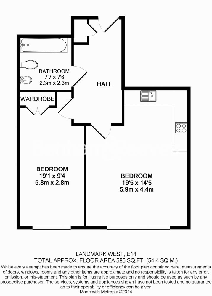 1 bedroom flat to rent in Marsh Wall, Canary Wharf, E14-Floorplan