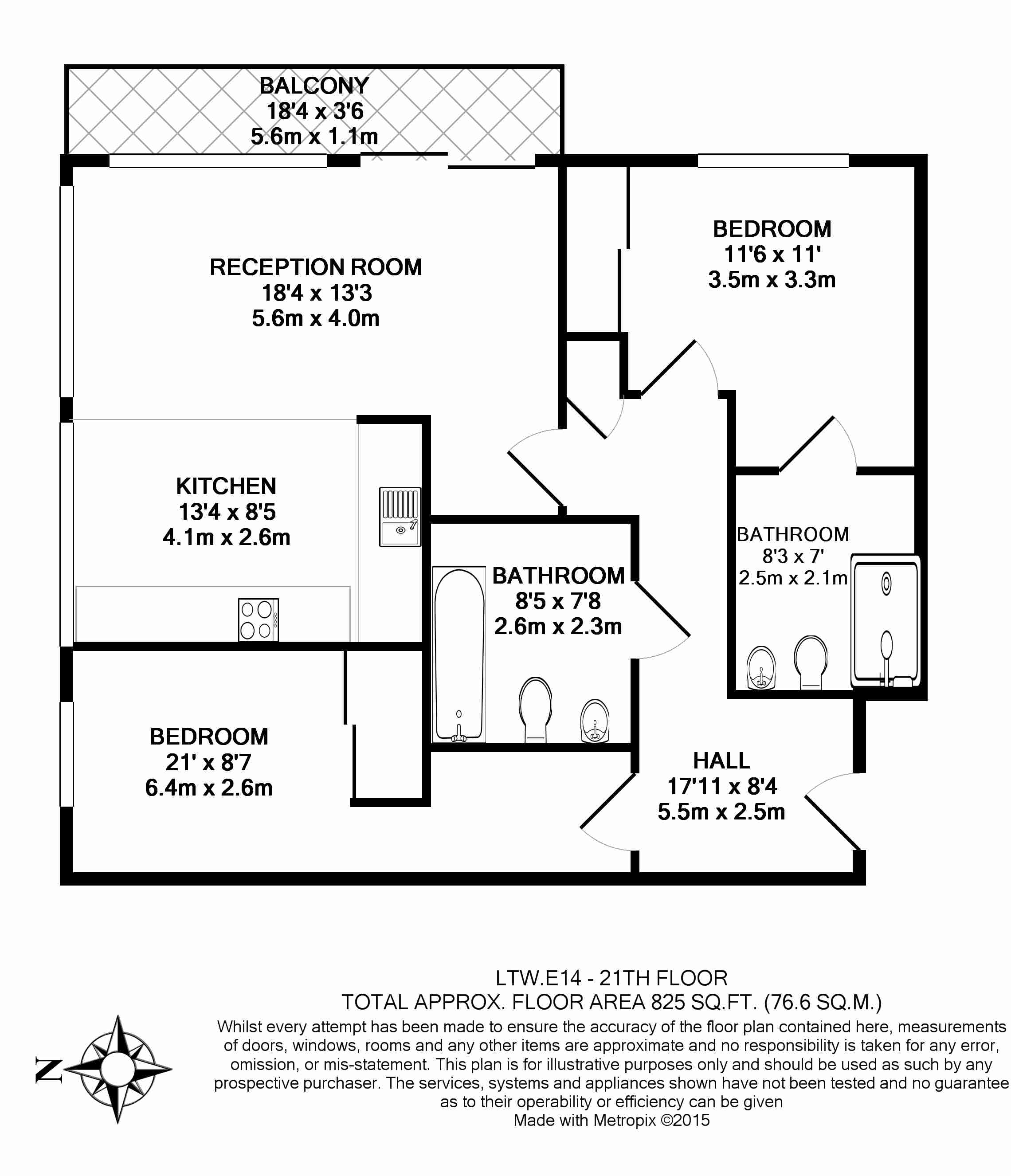 2 bedrooms  for sale in Landmark West Tower, Marsh Wall, E14-Floorplan