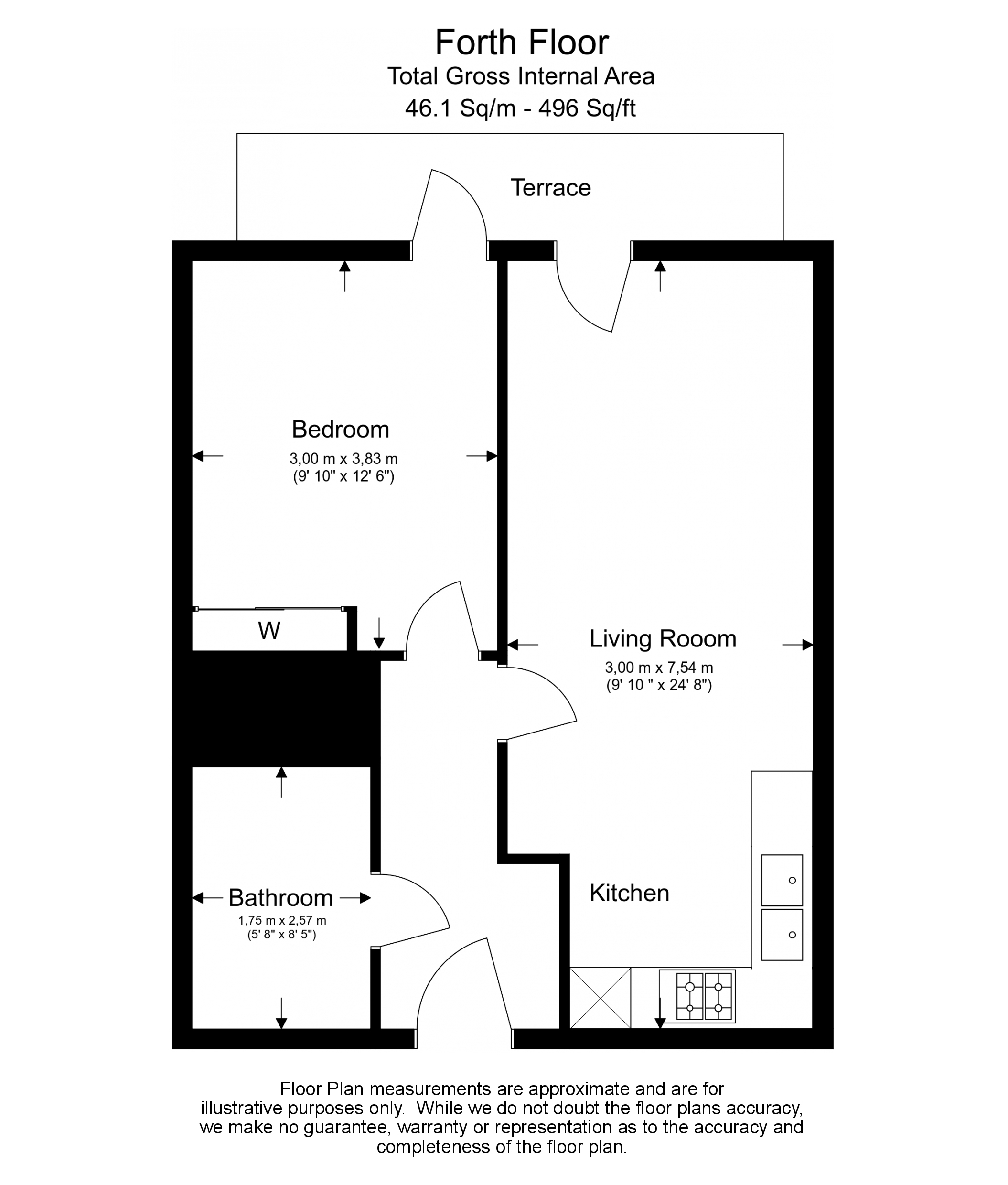 1 bedroom(s) flat to rent in Werner Court, Aqua Vista Square, E3-Floorplan