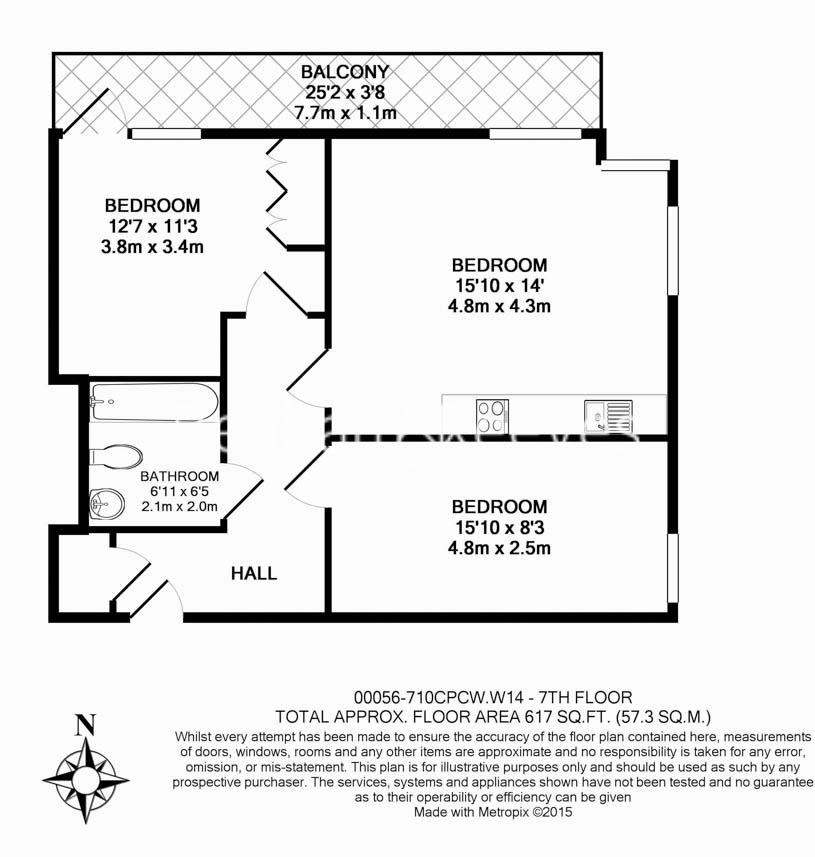 2 bedrooms  for sale in Millharbour, Canary Wharf, E14-Floorplan