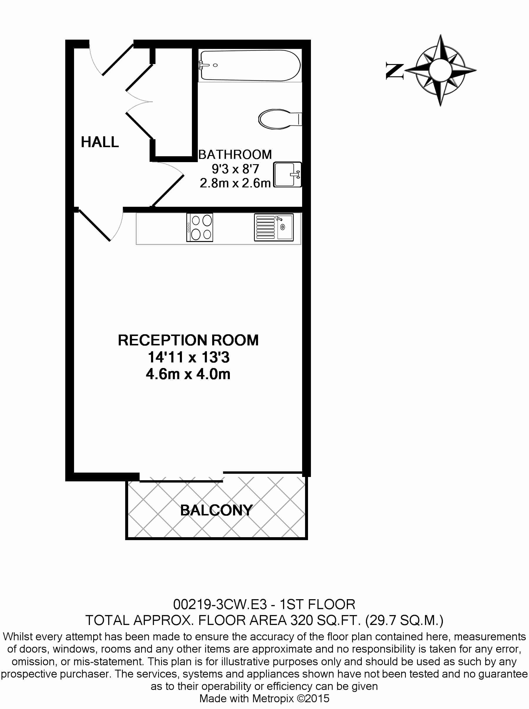 Studio flat to rent in Caspian Wharf, Yeo Street, E3-Floorplan