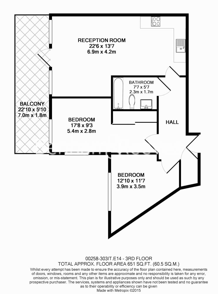 2  bedrooms flat to rent in Ingot Tower, Canary Wharf, E14-Floorplan